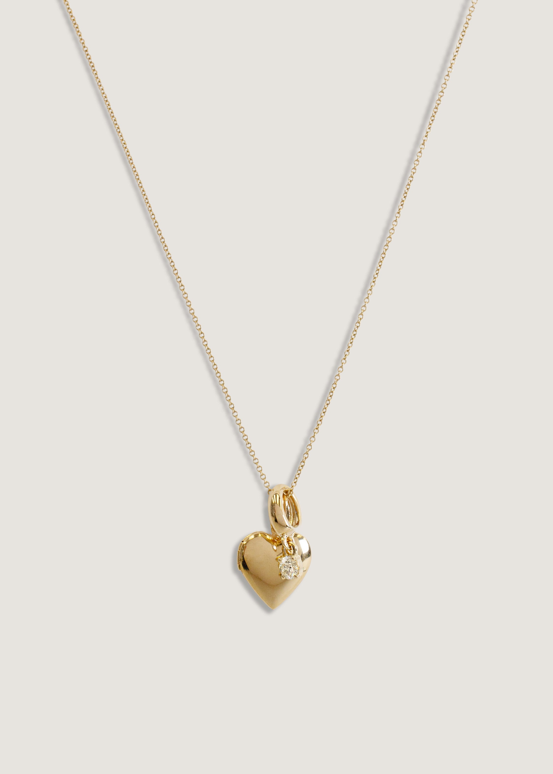 Maison Heart Locket Necklace & Milestone Drop Charm Stack