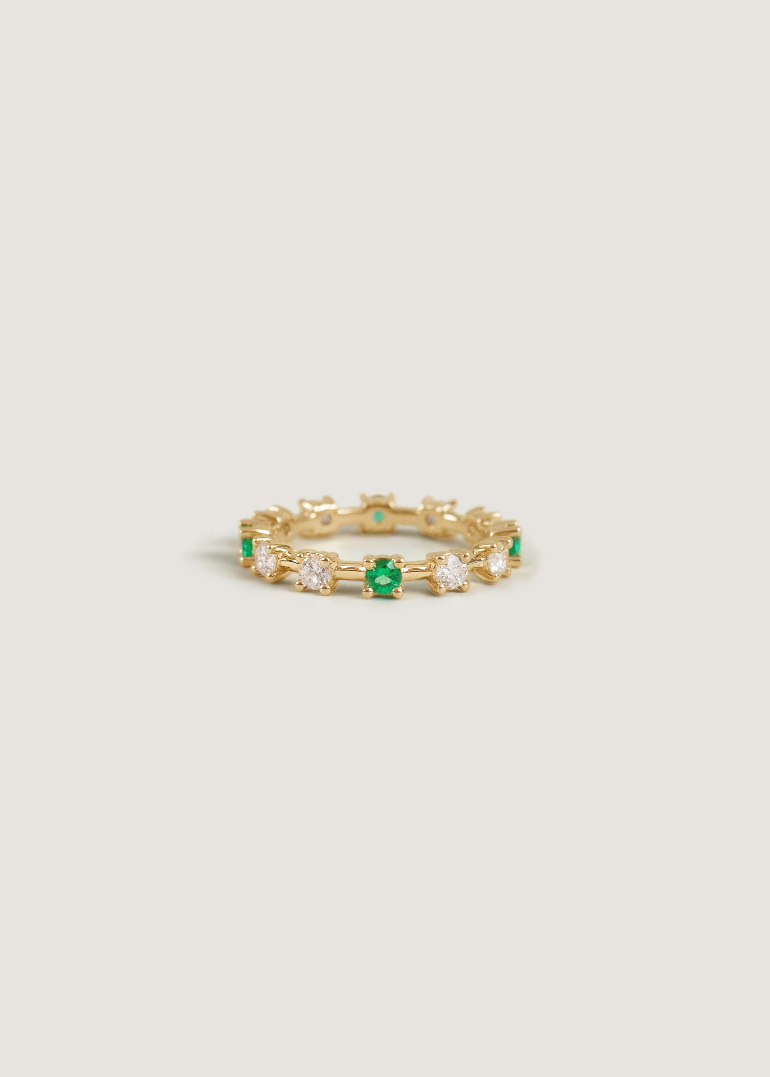 Mixed Stone Eternity Ring Emerald