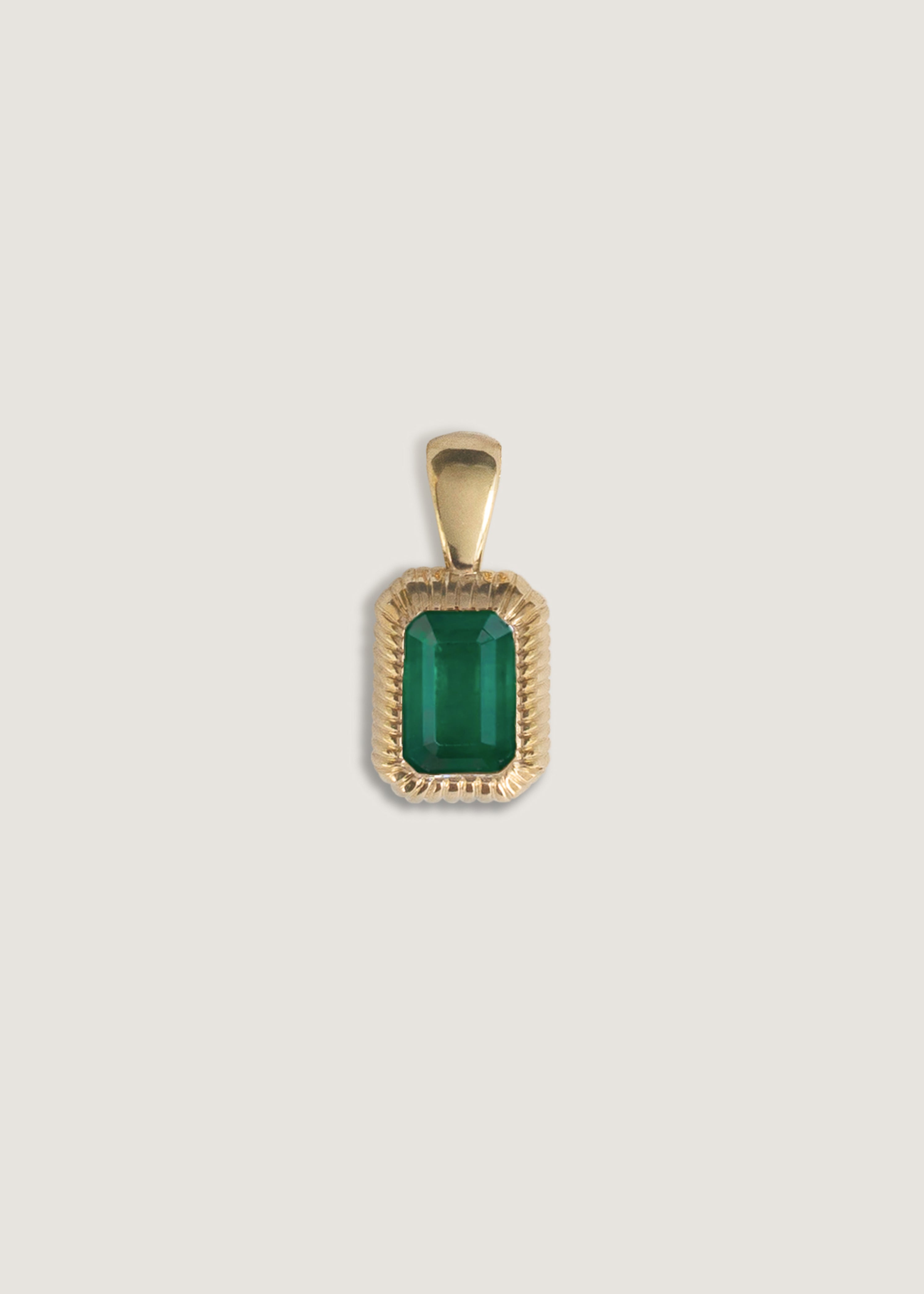 Lyra Baguette Pendant Emerald Kinn