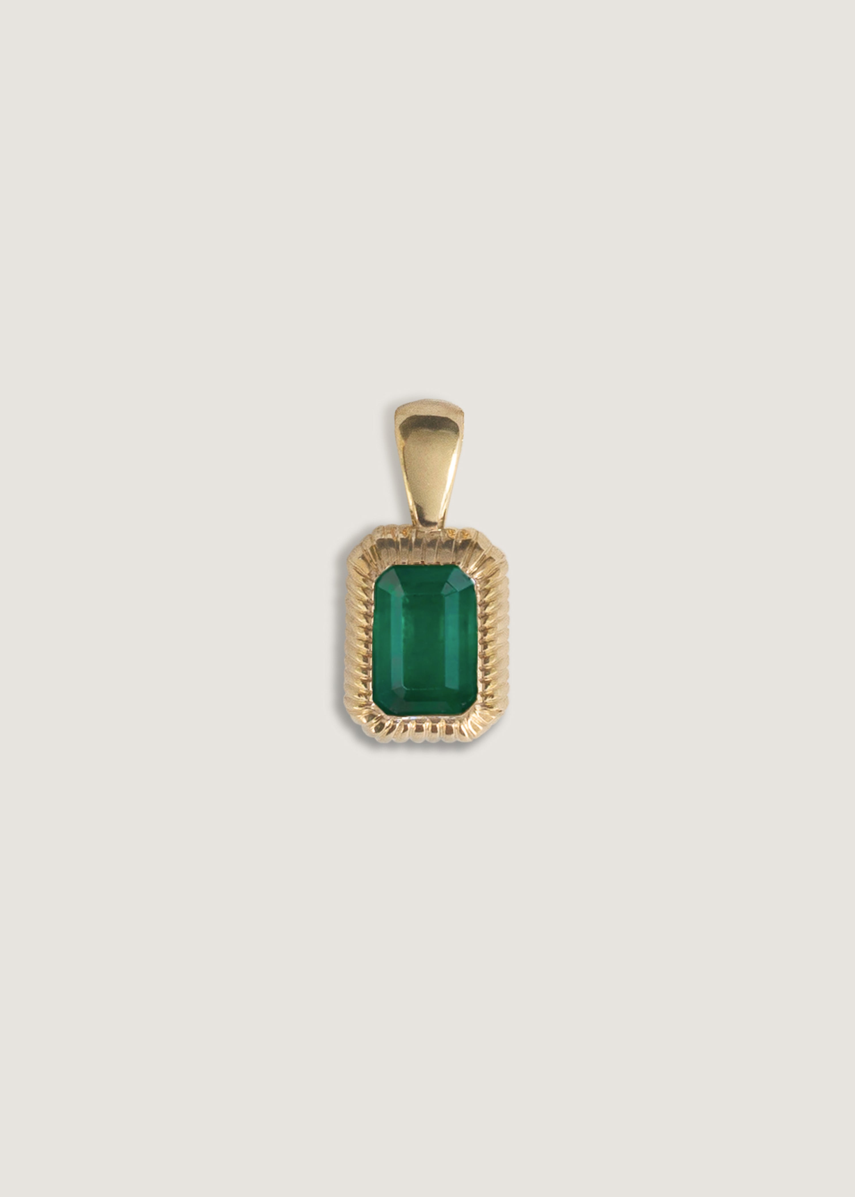 alt="Lyra Baguette Pendant Emerald"