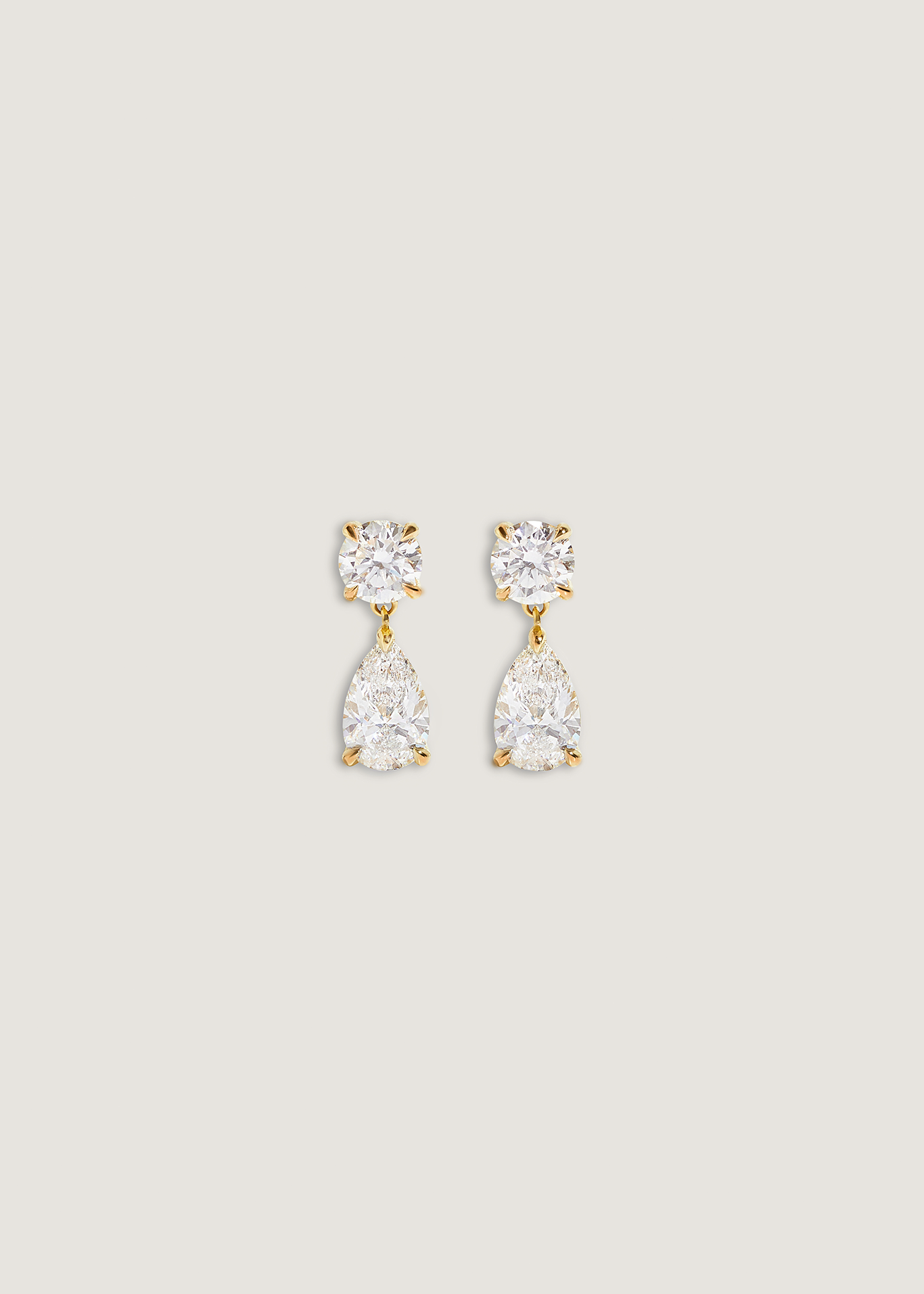 Frankie Round & Pear 4ctw Diamond Earrings | Kinn Studio