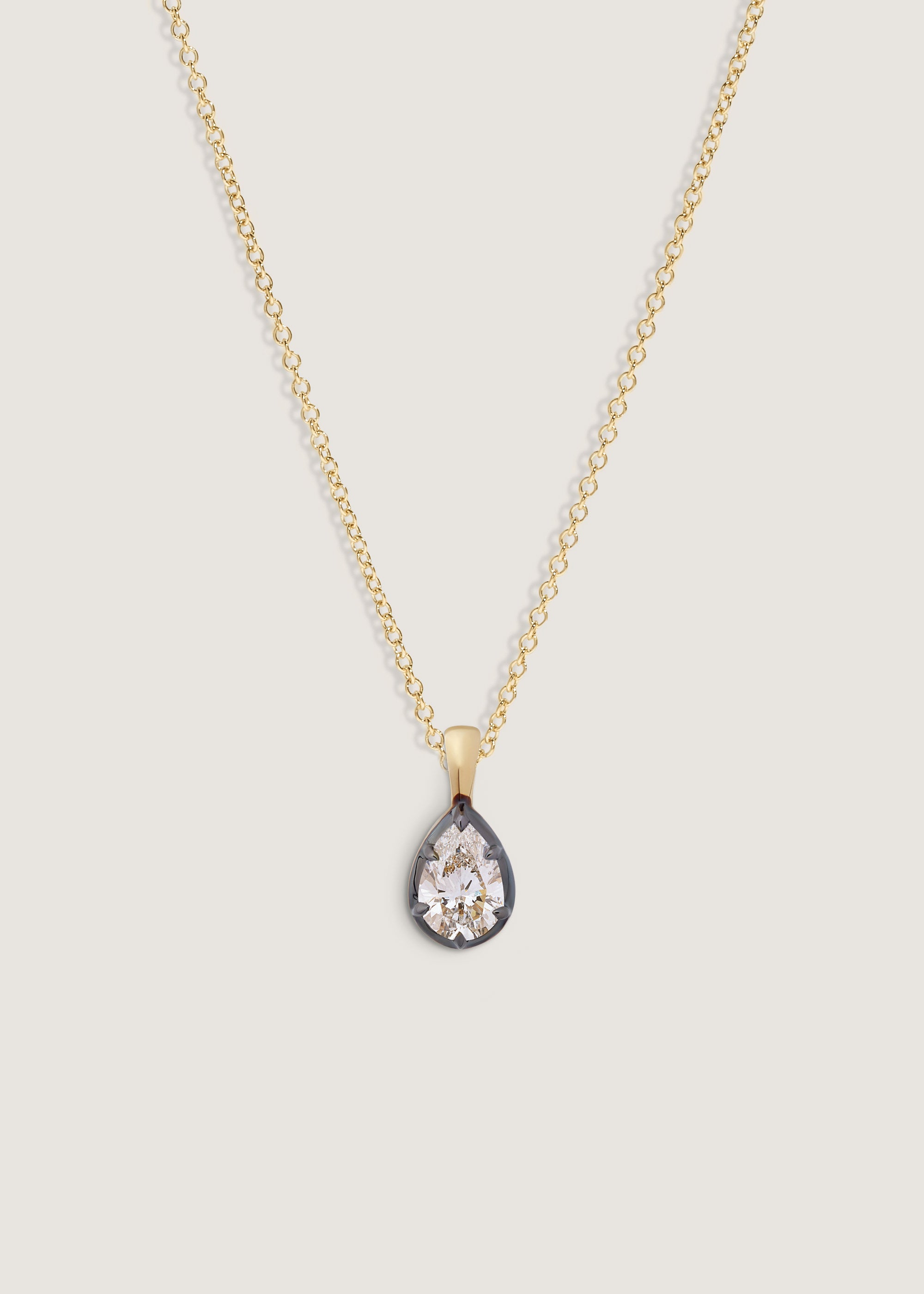 Clara Pear Diamond Necklace 14k Gold | Kinn Studio