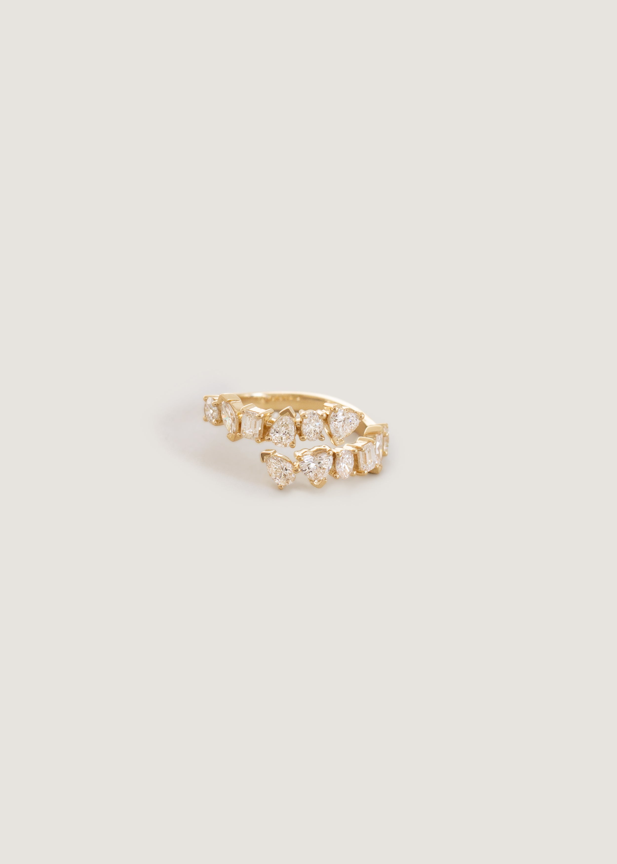 14k Gold Aria Wrap Around Ring Diamond | Kinn