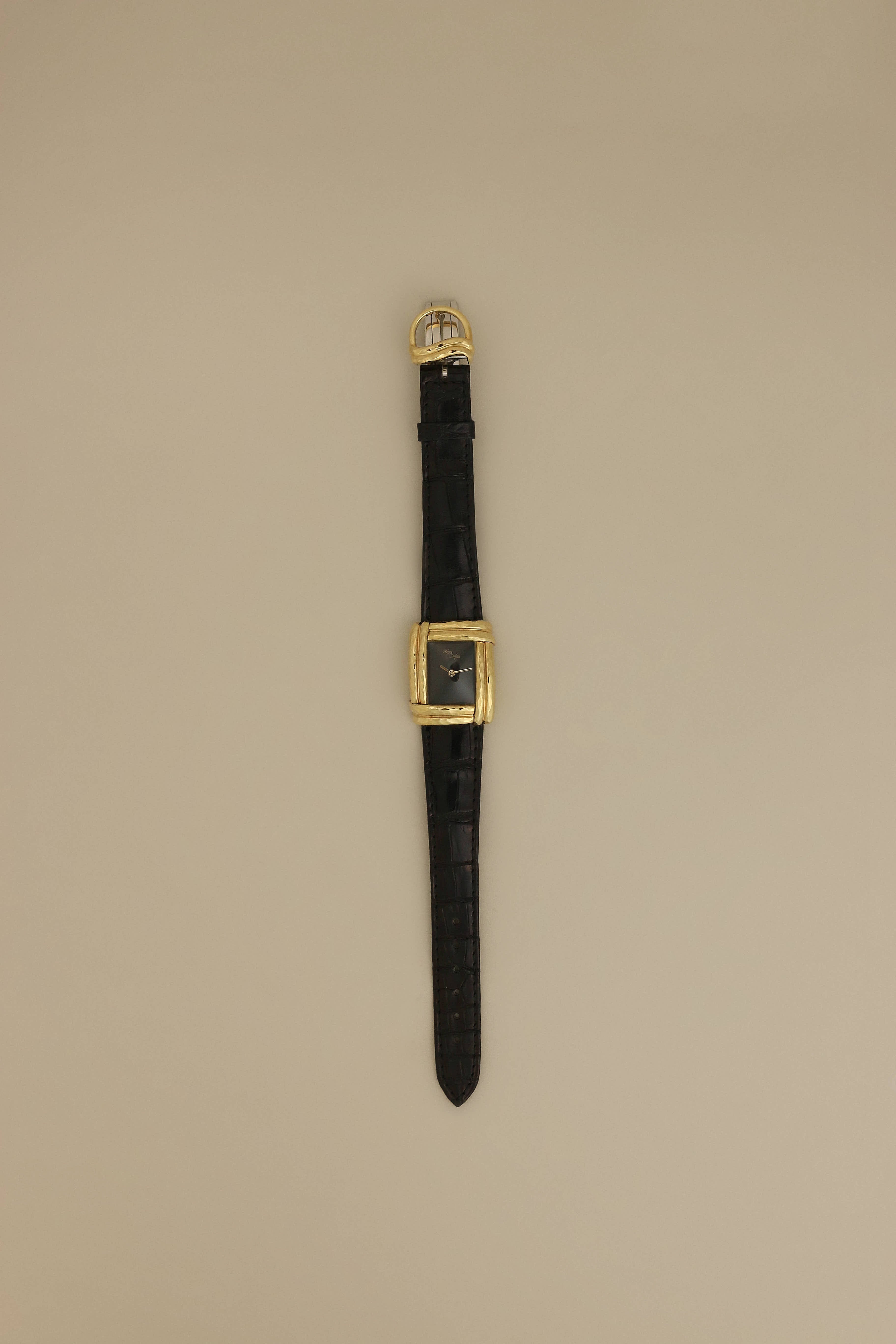Henry Dunay Sabi Women\'s Watch Swiss Quartz Tank Black Dial Leather Nylon Strap Vintage Henry Dunay Watch | Kinn Studio main image 3