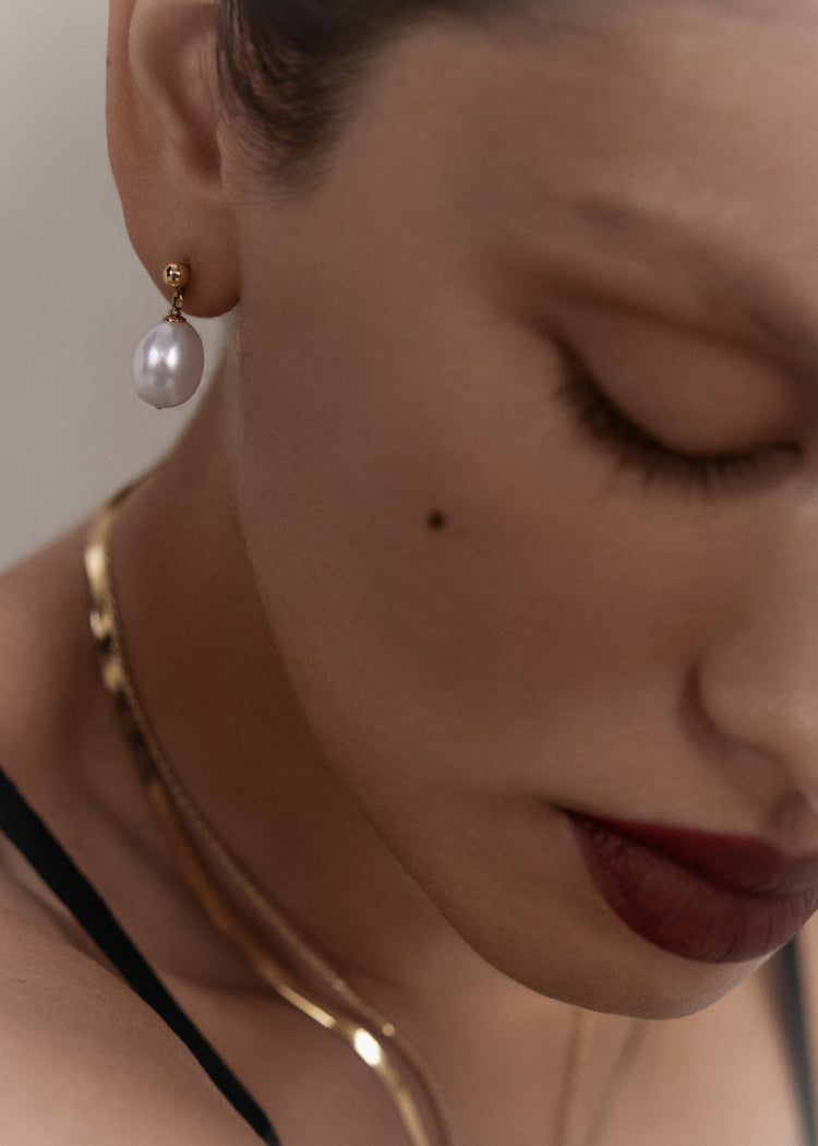 Kinn Celine Baroque Pearl Drop Earrings