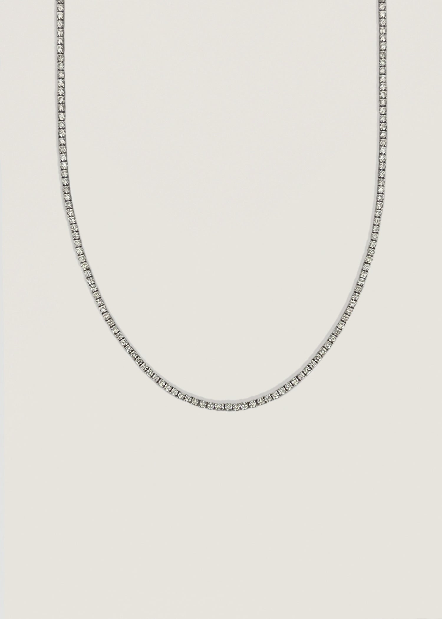 alt="Petite Diana Diamond Tennis Necklace white gold"