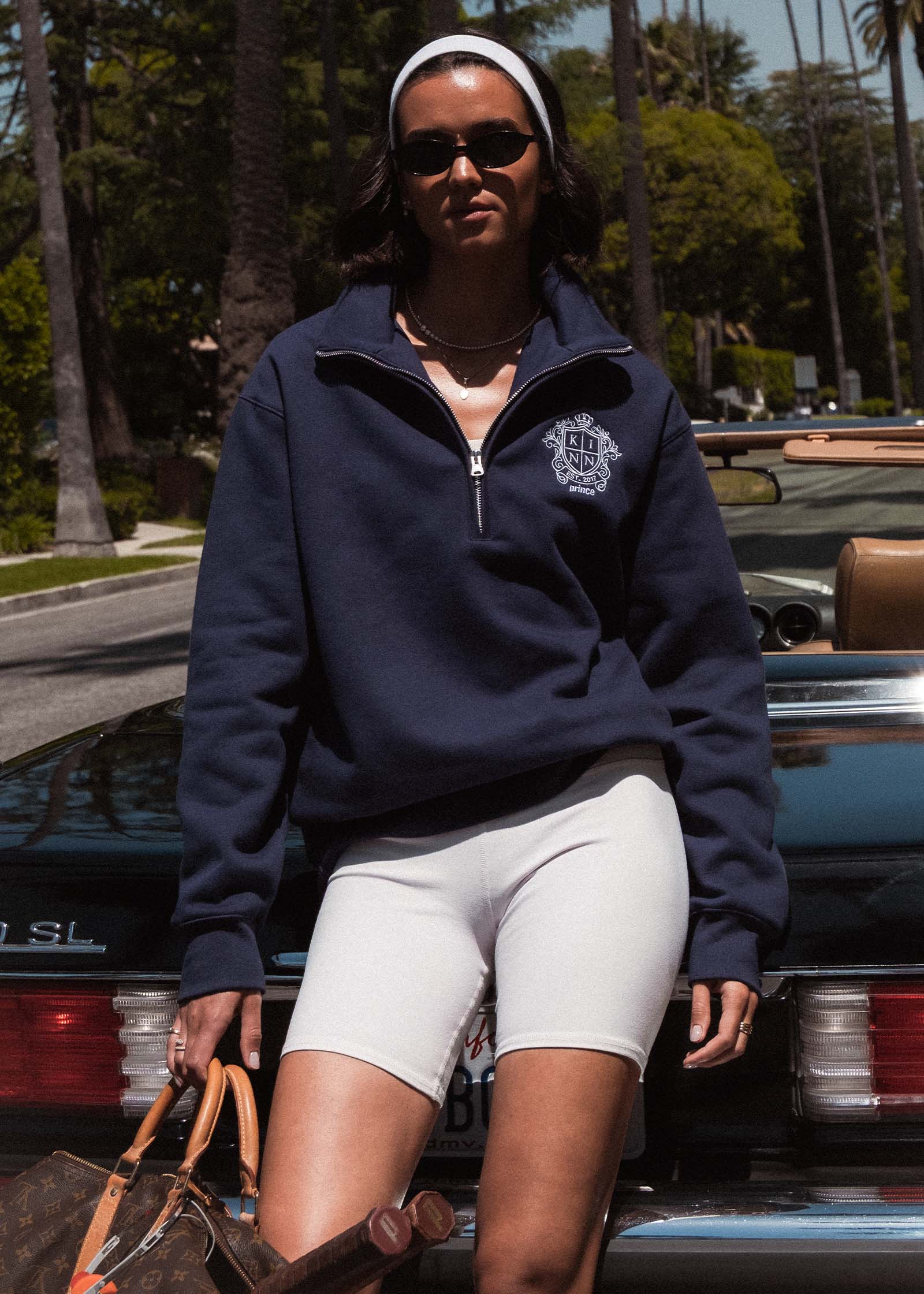 トップス ENCIRCLE Kint zip BL Kinn x Prince The Club Quarter-Zip Sweatshirt