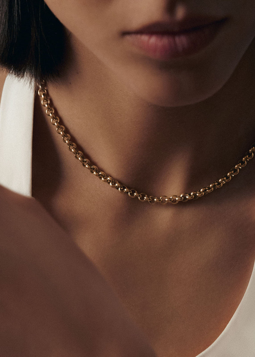 Diamond Cut Rolo Chain Necklace - Kinn 16