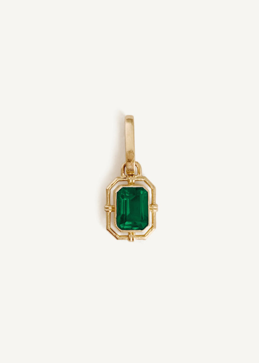Emerald & Yellow Gold Monogram Locket – Linea Luxe