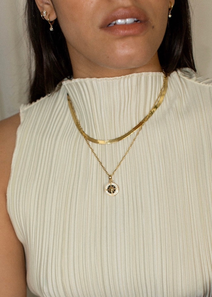 Baroque Pearl Drop Necklace 14K Gold - Kinn Petite Link Chain / 20