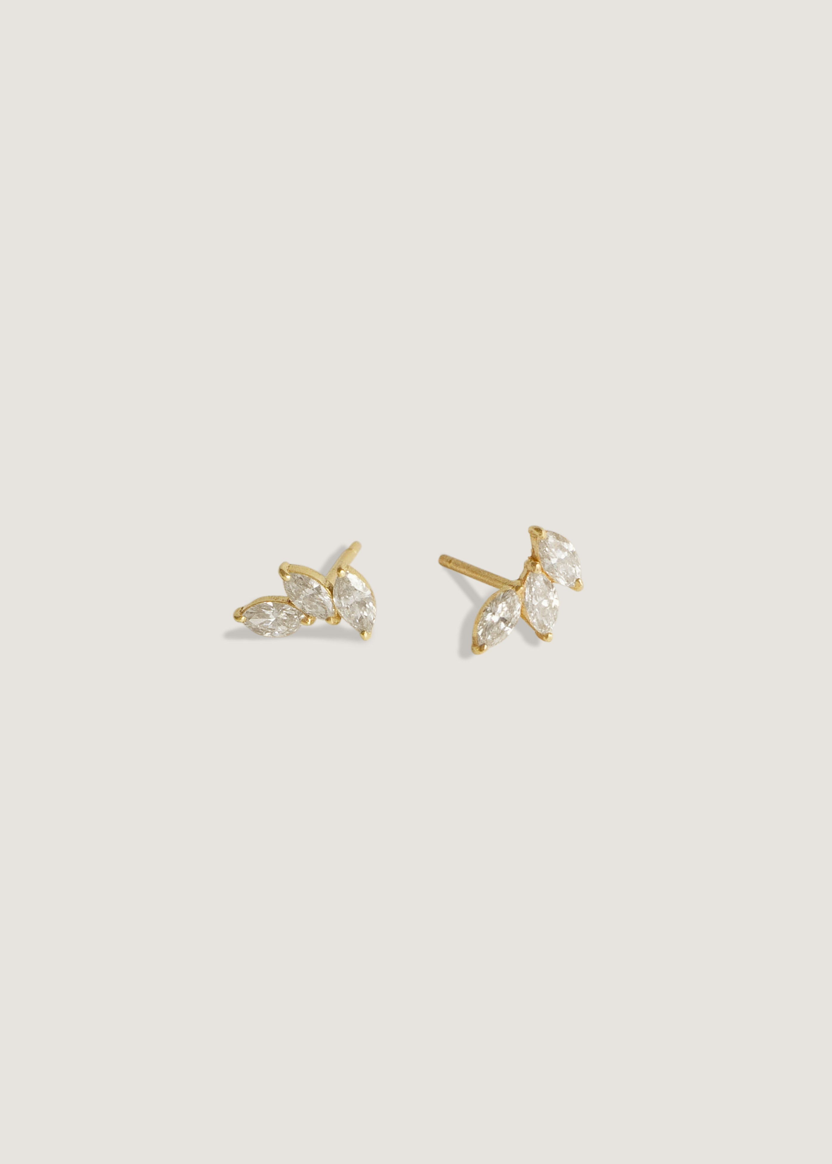 Triple Marquise Stud Earrings Diamond - Kinn