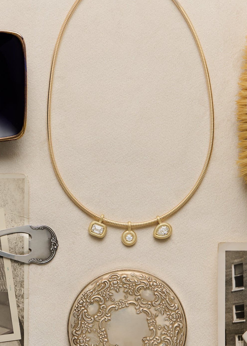 Margot Pendant Emerald Cut Diamond Necklace | Kinn Studio