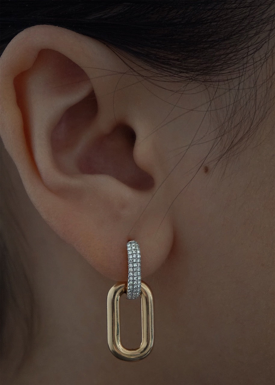 Pavé Link Earrings Diamond