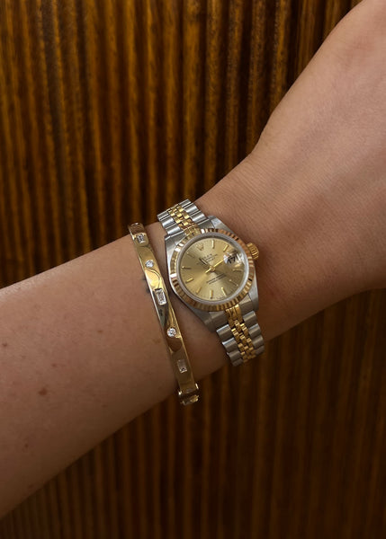 Vintage Rolex Datejust 69173 Champagne Dial Ladies Watch