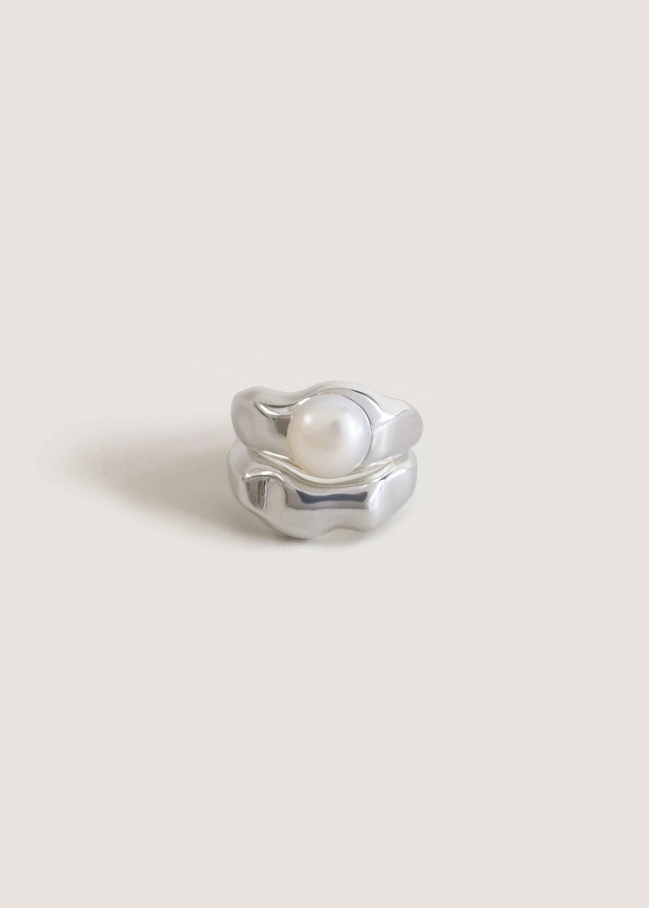Edith Pearl Ring Stack Silver