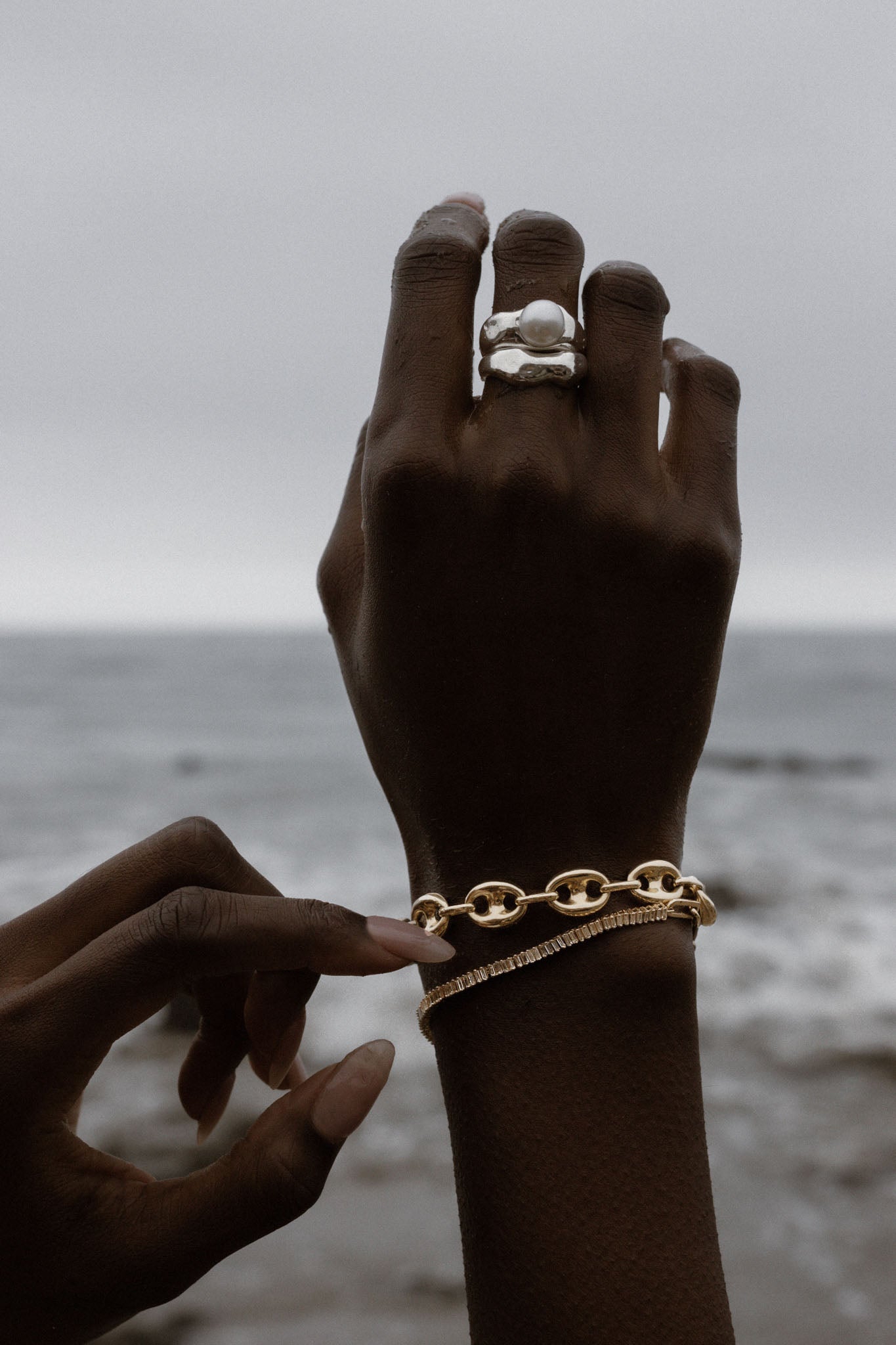 Puffed Mariner Chain Bracelet Gold