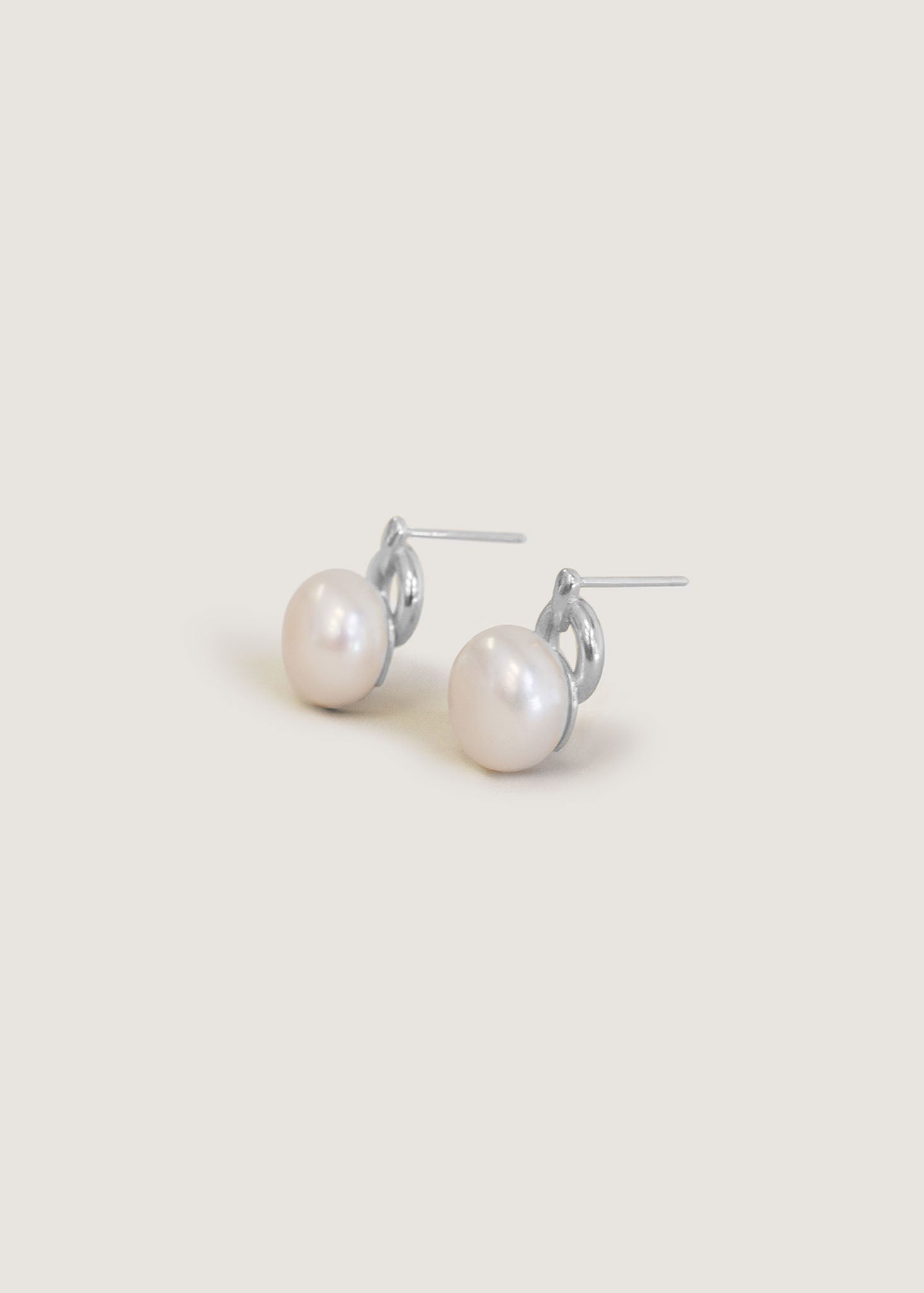 Rose Pearl Earrings Silver