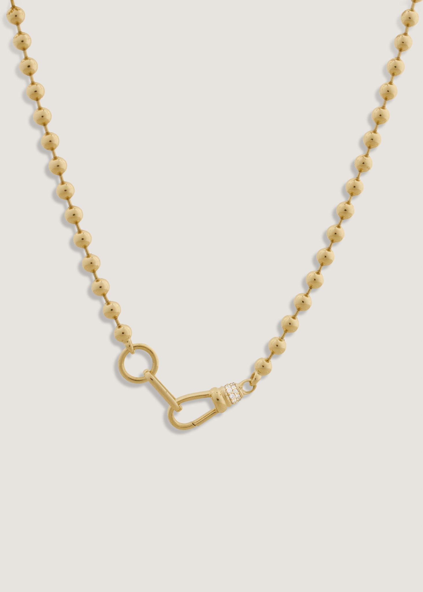 Pavé Beaded Chain Necklace Diamond