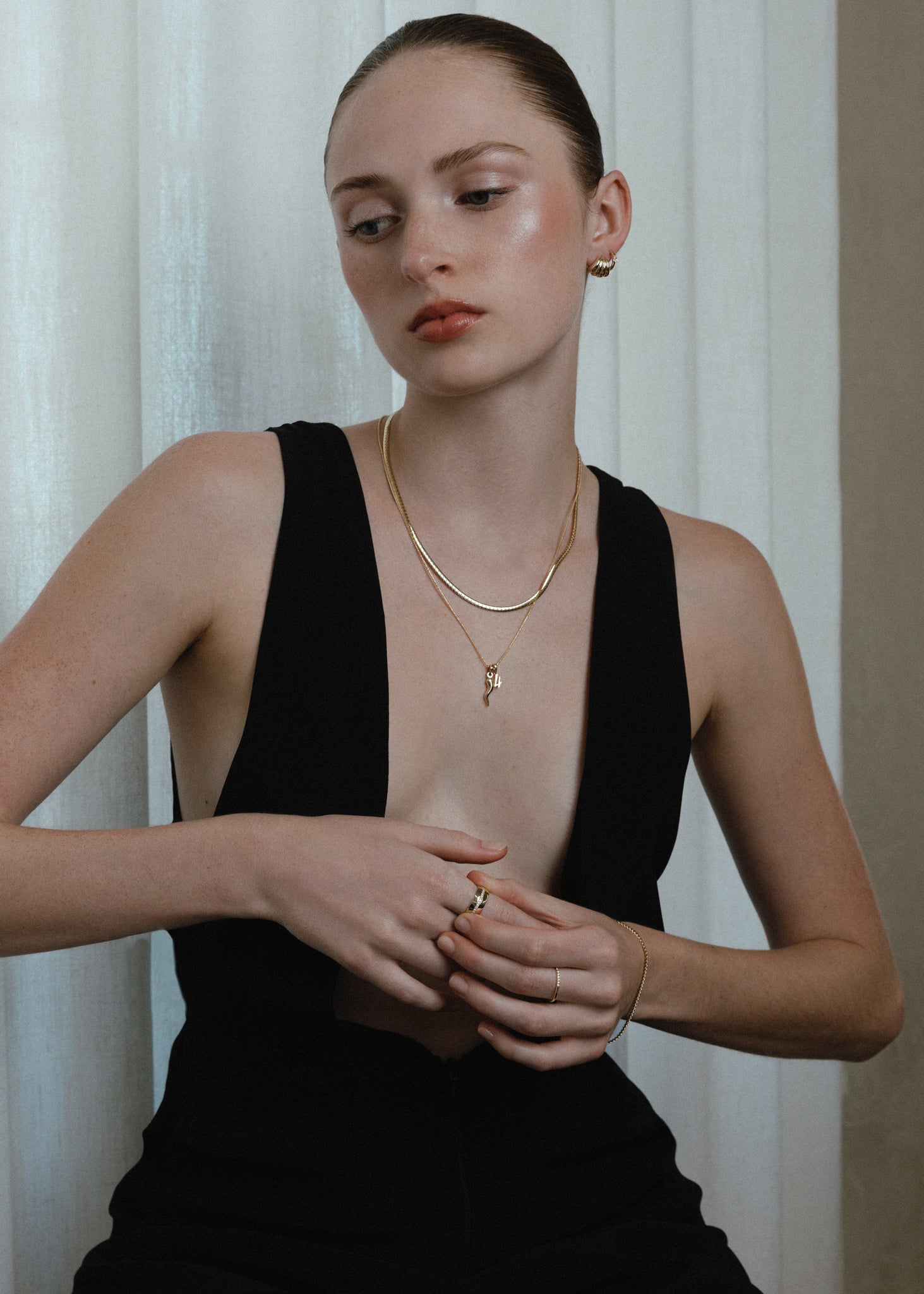 Lucky Number Charm Necklace 14k Gold - Kinn 18 / 0 Lucky Number Charm Necklace 14k Gold - Kinn 18 / 0