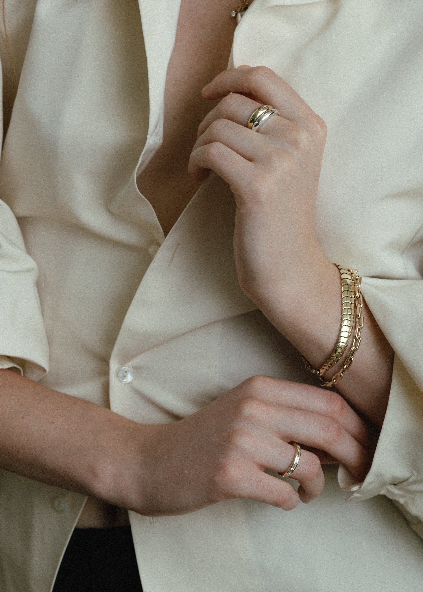 Dare To Love Double Dome Ring Gold & Silver - Kinn