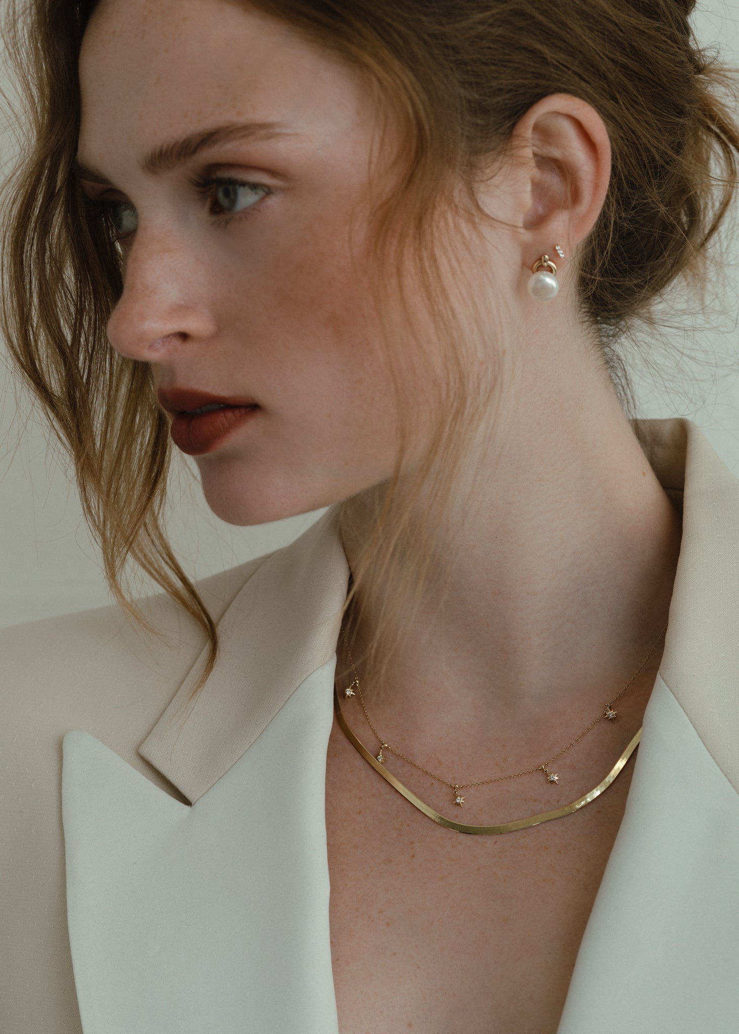 Carter Herringbone Chain Necklace - Kinn Carter Herringbone Chain Necklace - Kinn