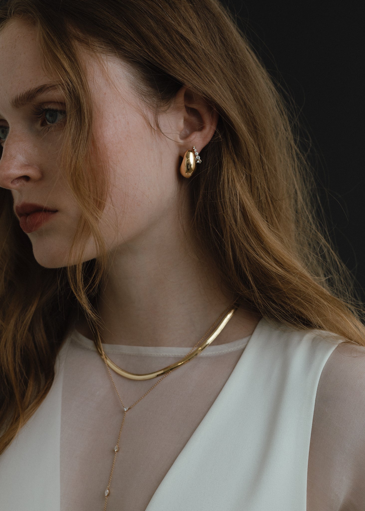 Kismet Herringbone Chain Necklace 14k Yellow Gold - Kinn