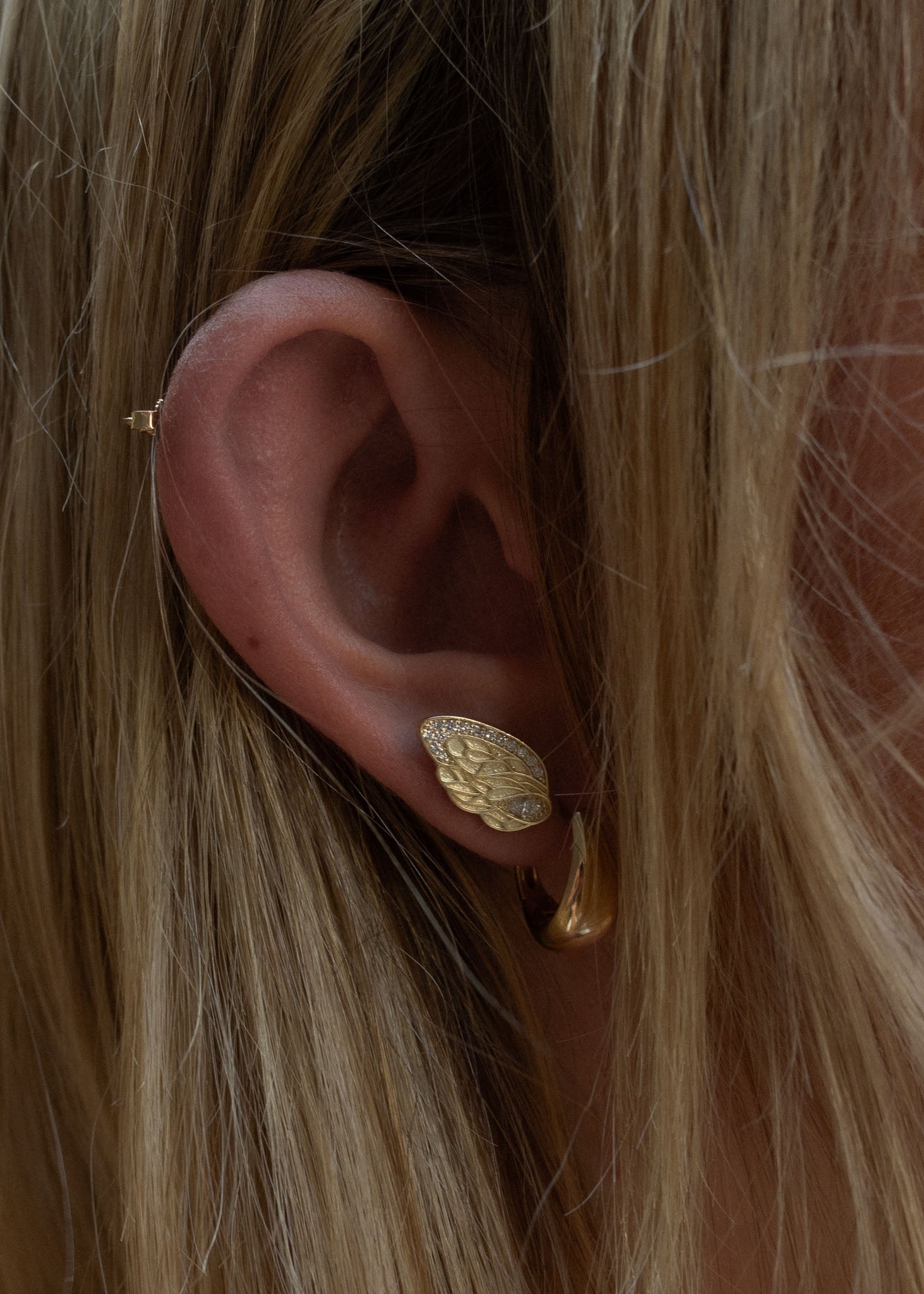 Cleo Winged Stud Earring