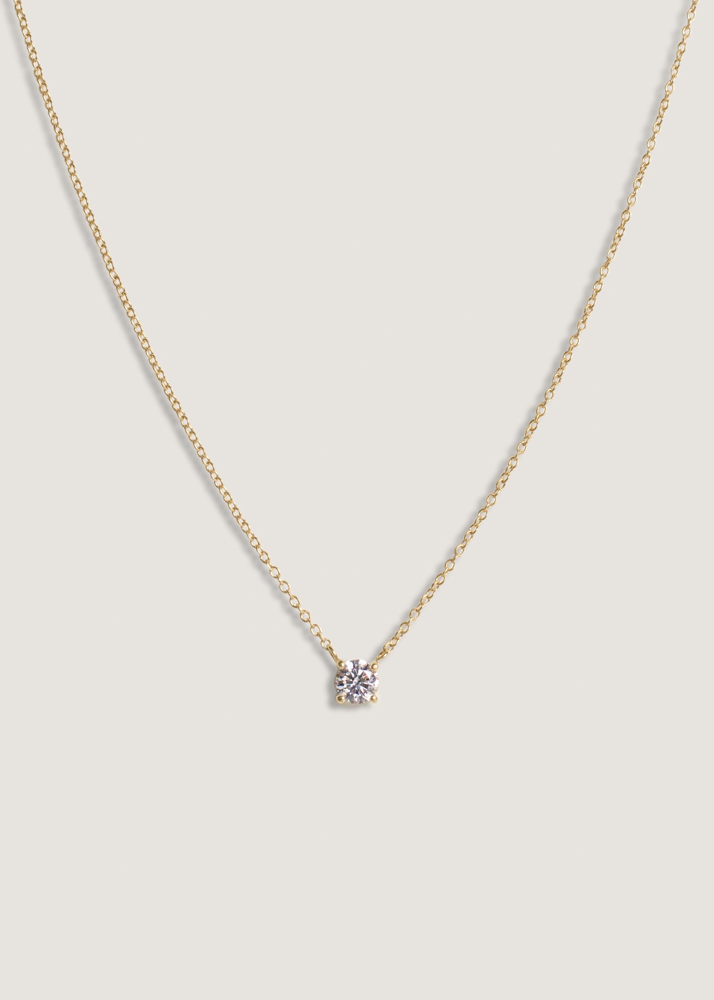 Solitaire Floating Round Diamond Necklace