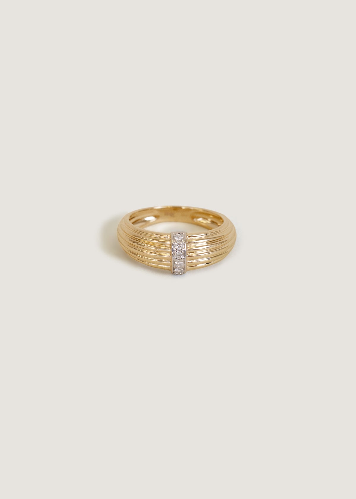 Pavé Ribbed Dome Ring Diamond - Kinn