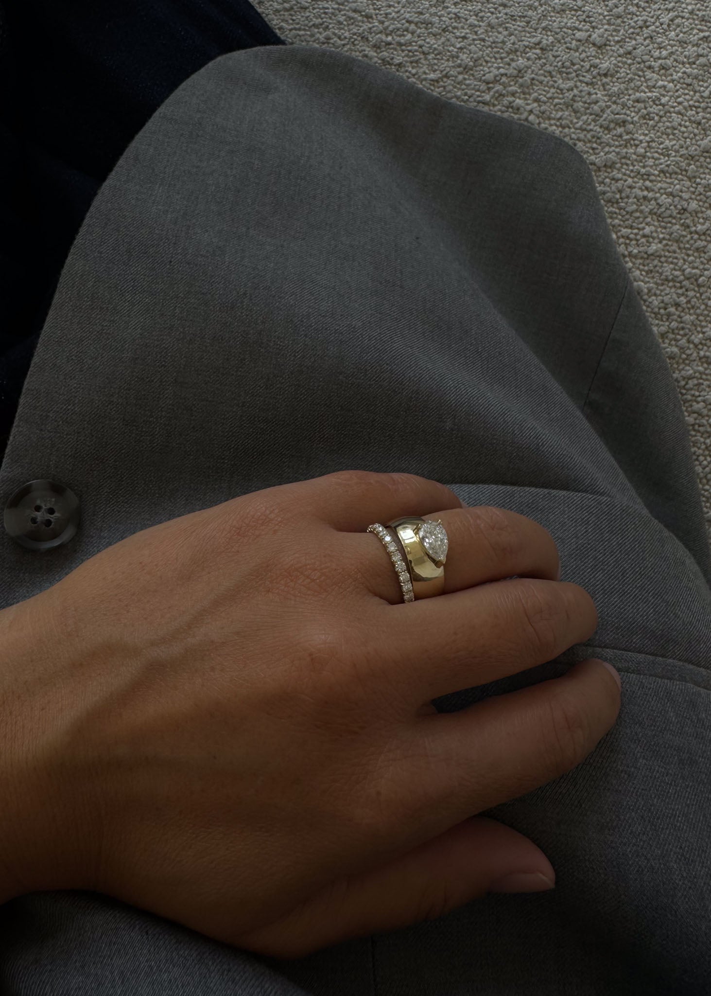 cigarette band engagement ring Porter Cigar Band Ring Pear Diamond cigarette band engagement ring Porter Cigar Band Ring Pear Diamond