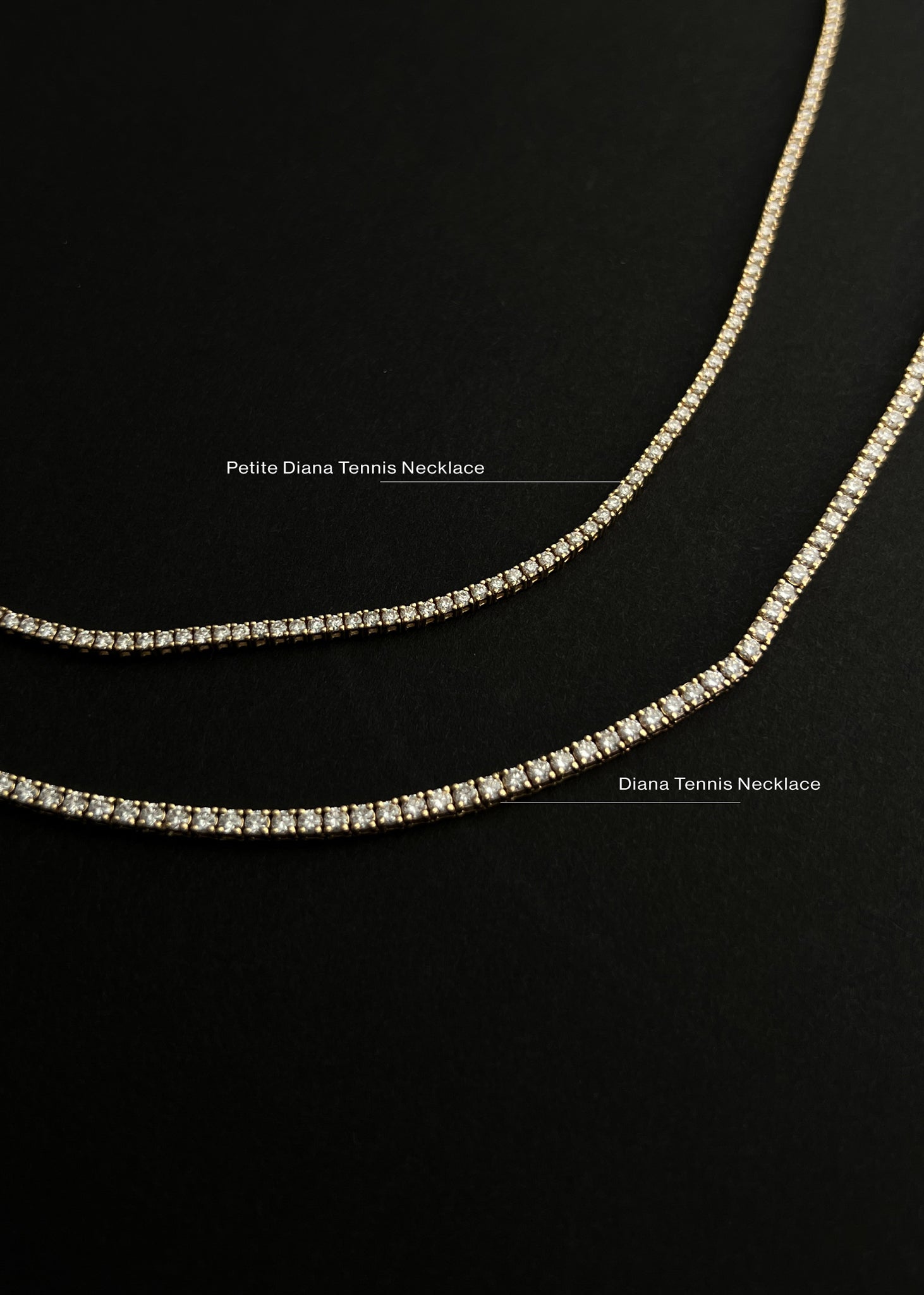 14k Yellow Gold Diana Diamond Tennis Necklace | Kinn Studio