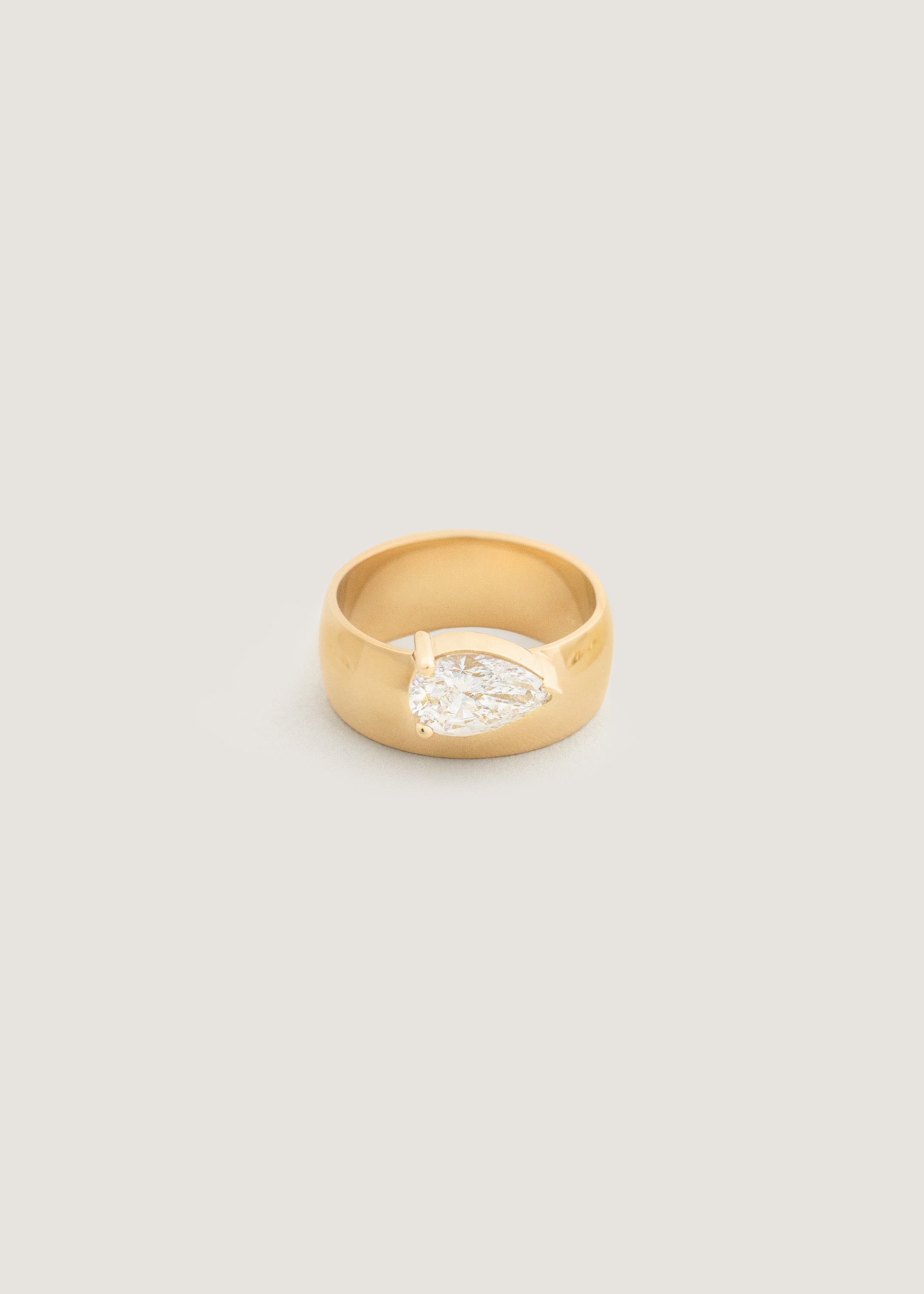 Porter Cigar Band Ring Pear Diamond