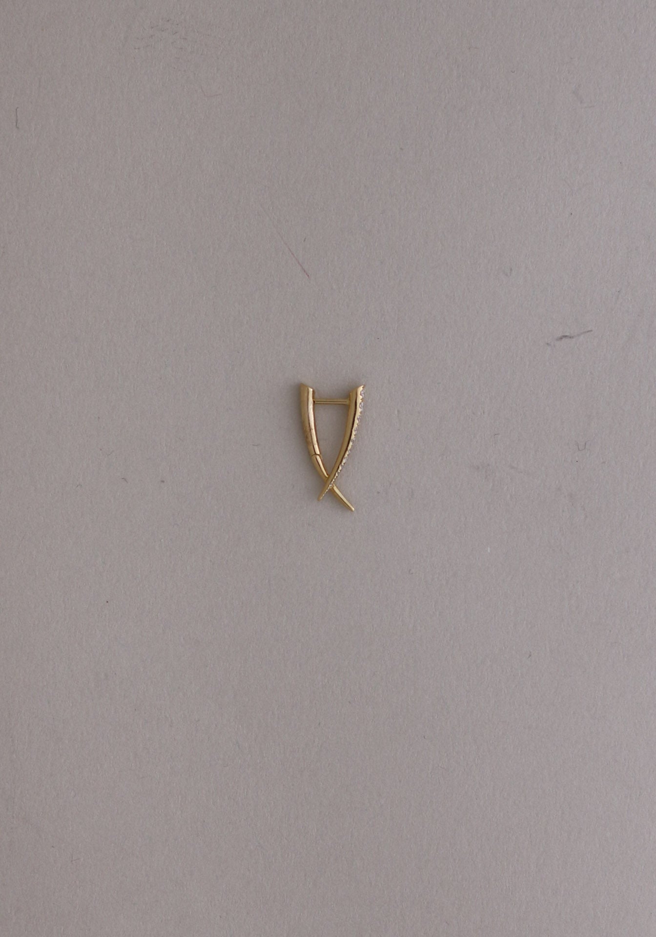 Archive Cross X Natural Diamond Earring - Single