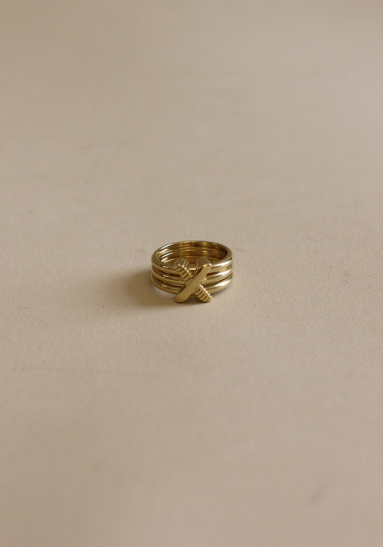 Archive Eddy Layered X Ring 14k Sample 1