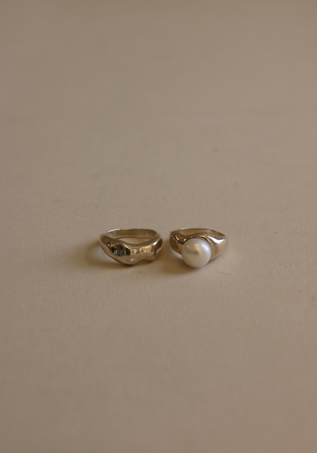 Archive Edith Pearl Ring Stack Silver