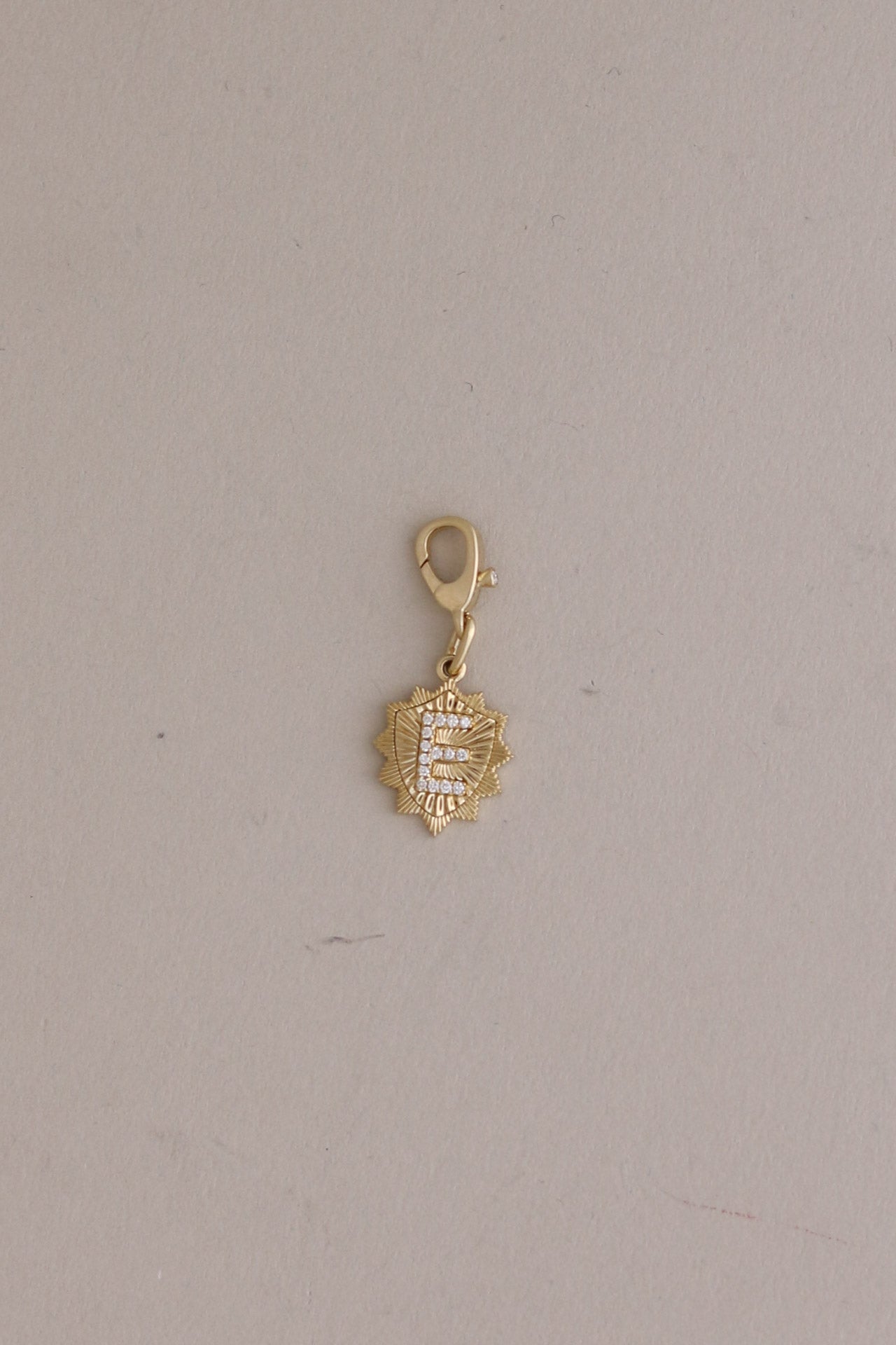 Archive Letter Shield Pendant Diamond