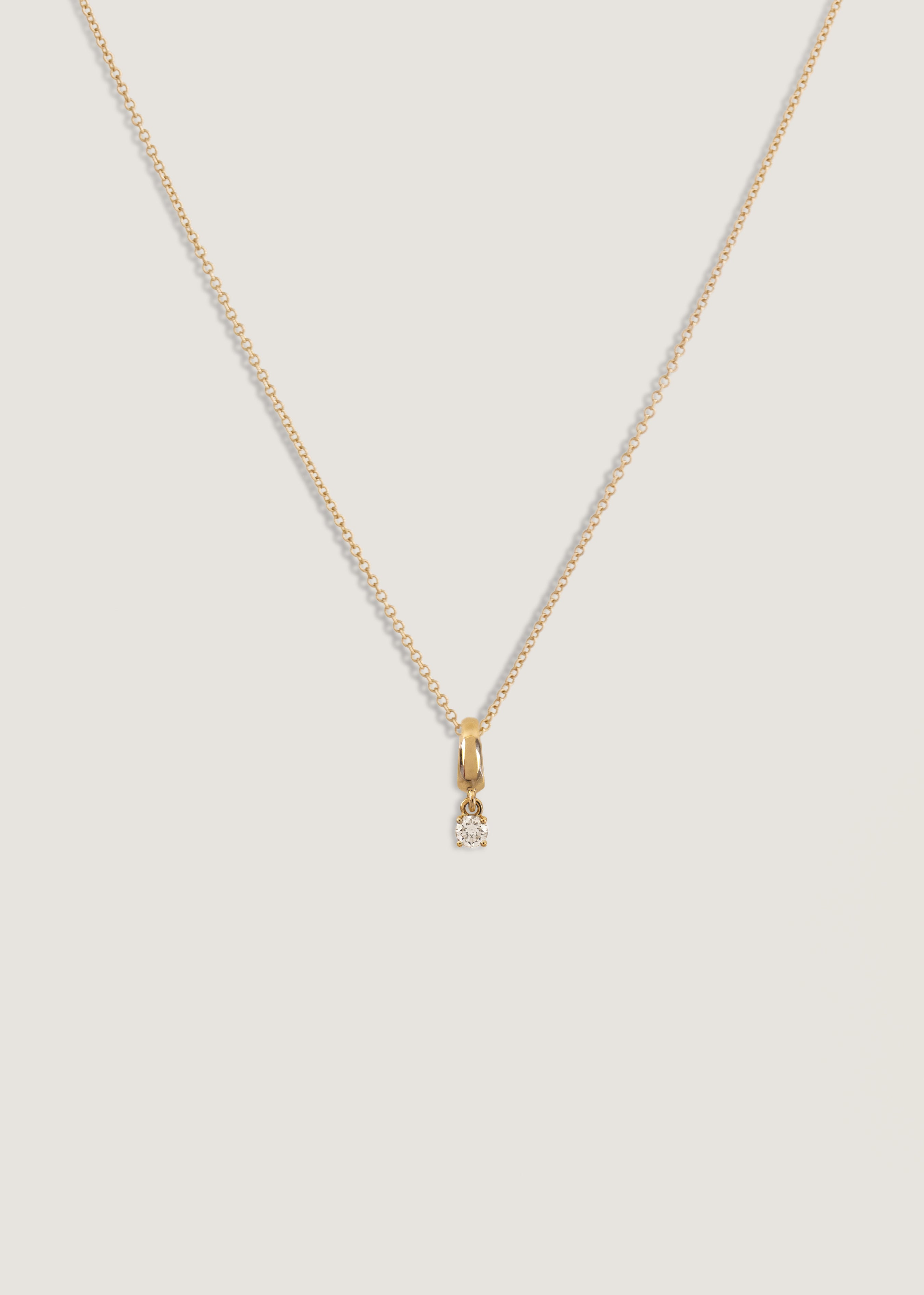 Milestone Drop Charm Diamond Necklace