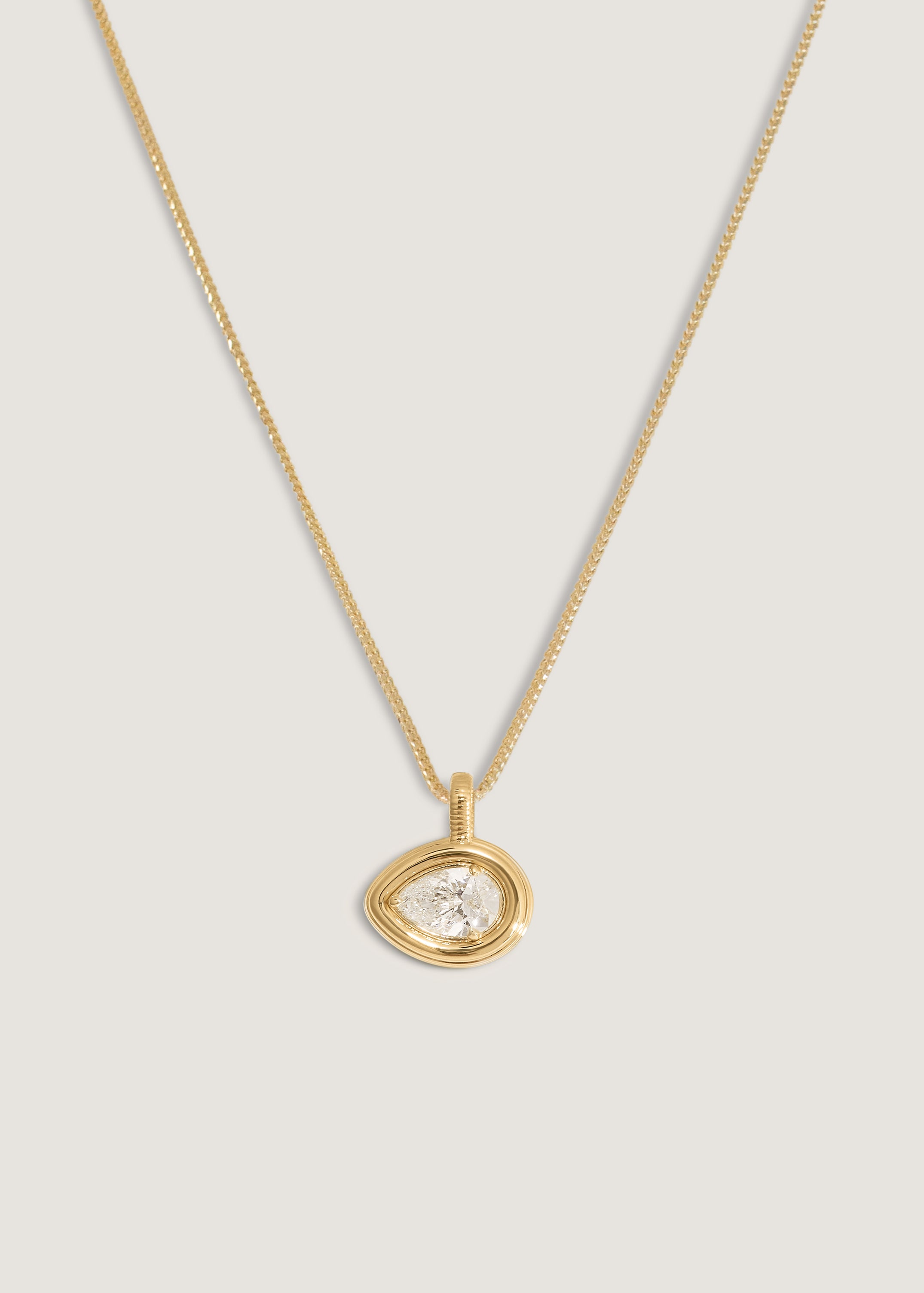 Colette Pear Shaped Diamond Pendant Necklace | Kinn Studio