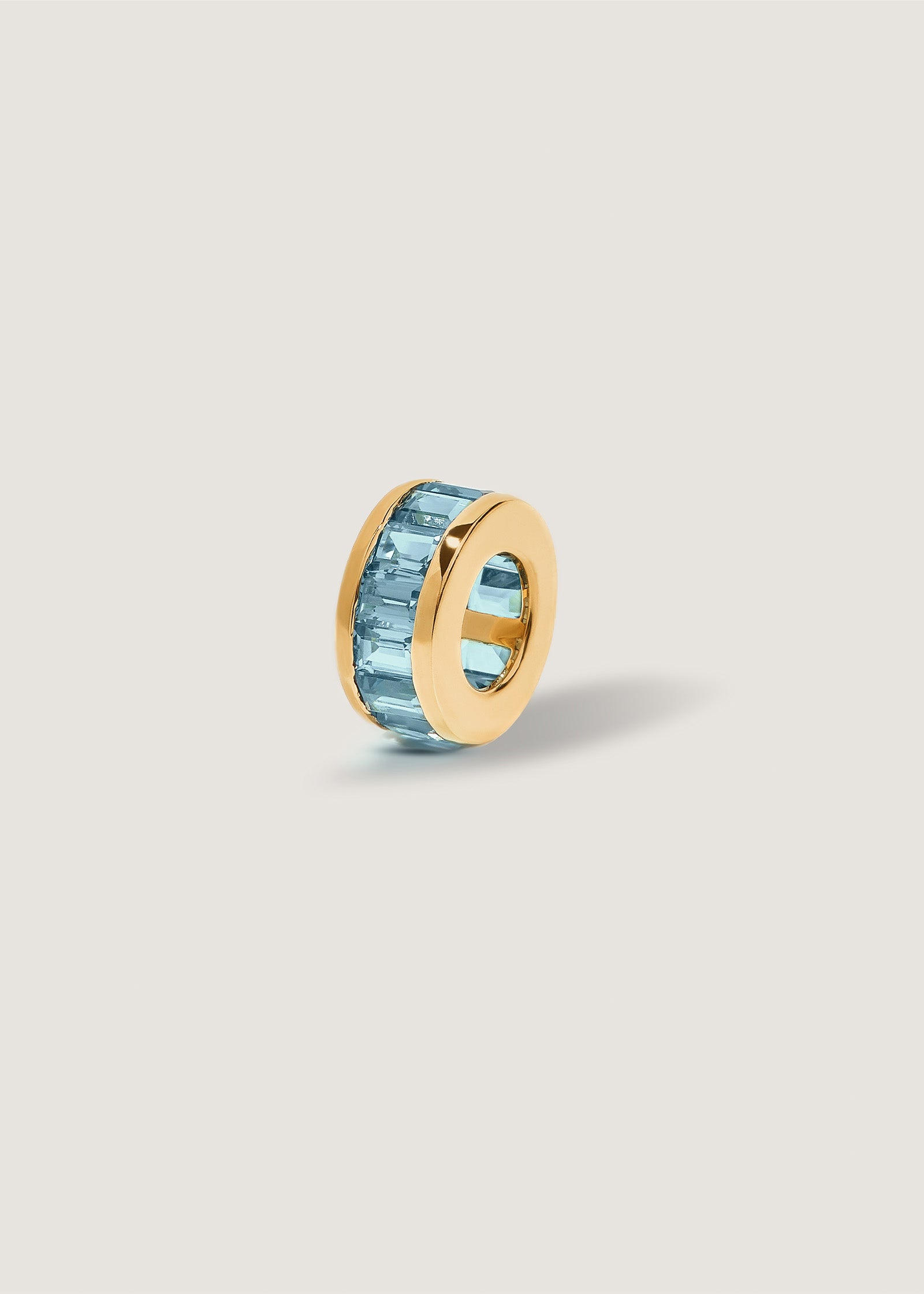 Milestone Baguette Birthstone Charm Aquamarine (Swiss Blue Topaz)