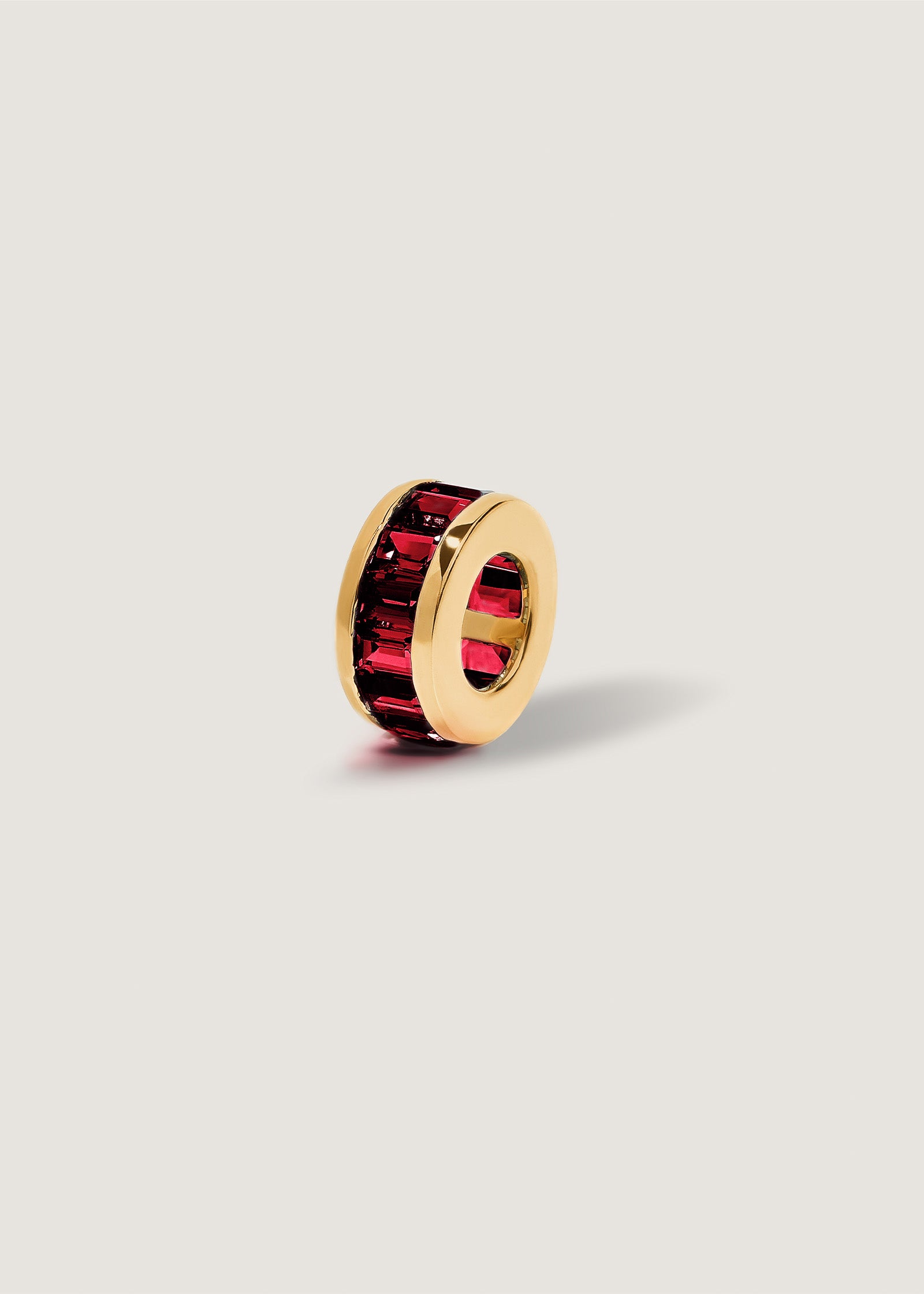 Milestone Baguette Birthstone Charm Garnet