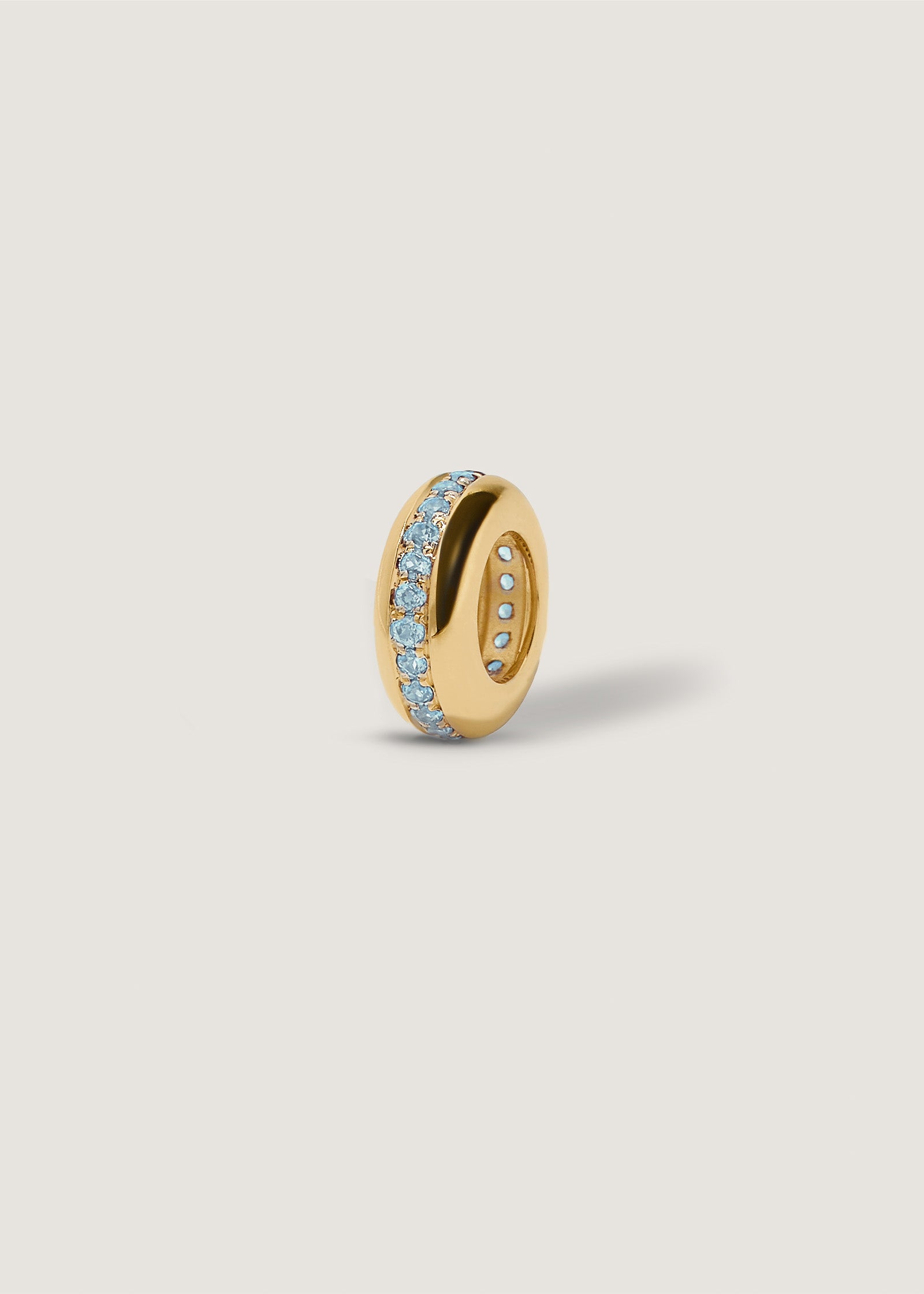 Noelle Pavé Dome Birthstone Charm Blue Topaz