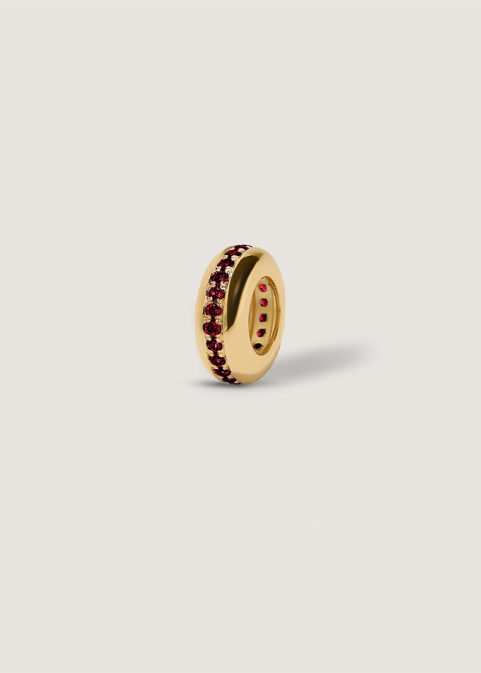 Noelle Pavé Dome Birthstone Charm Garnet