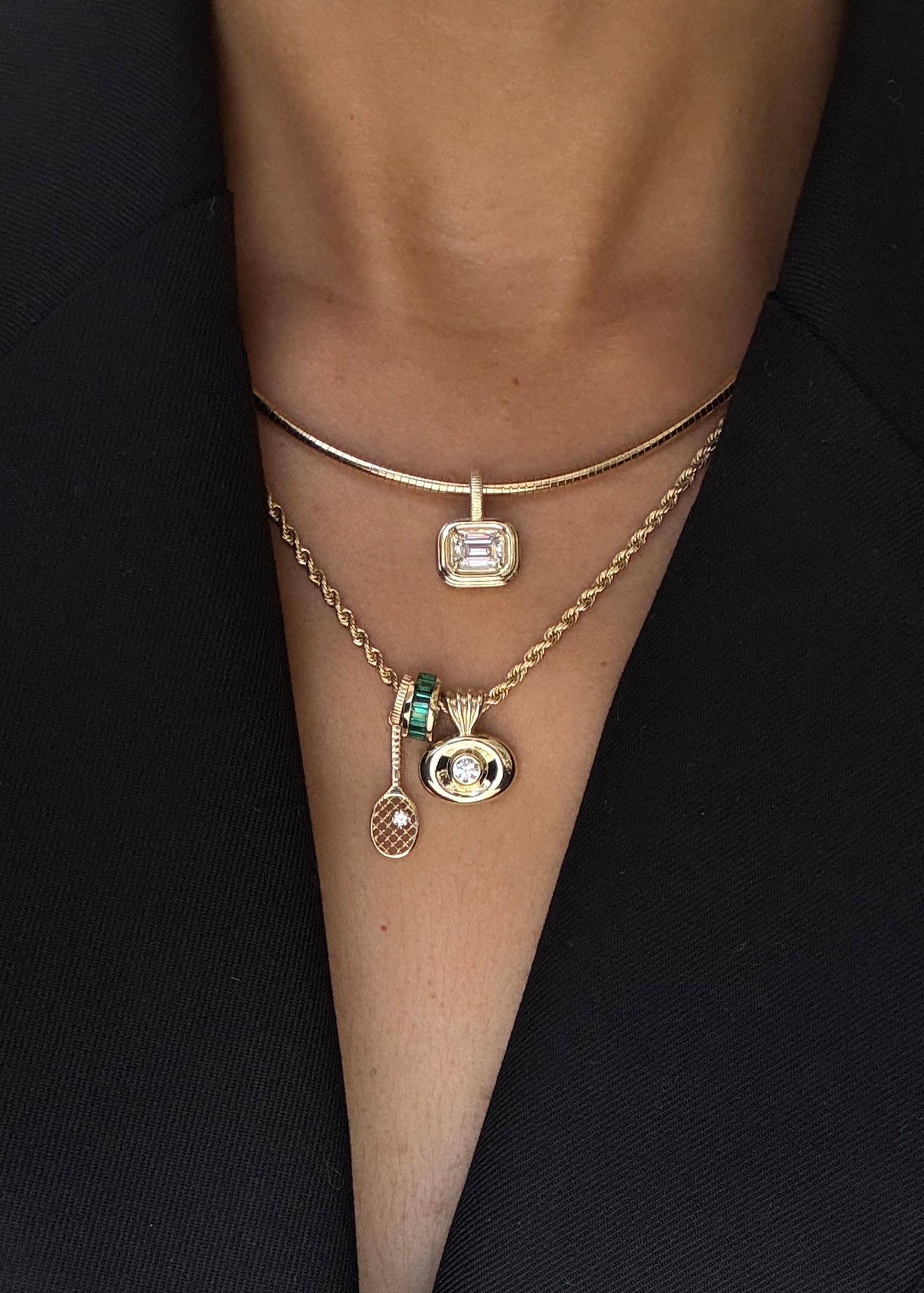 Milestone Baguette Birthstone Charm Emerald