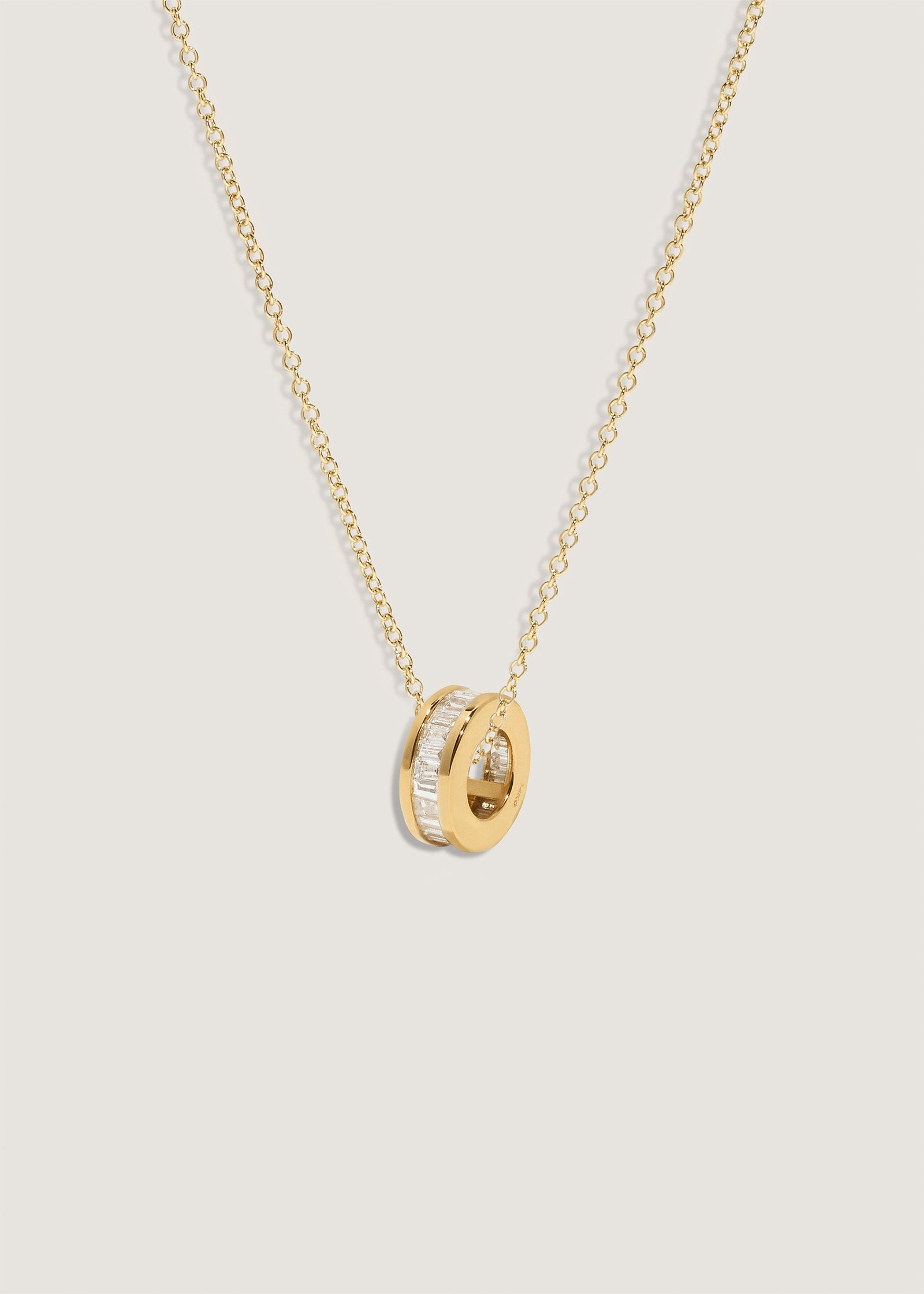 Milestone Baguette Birthstone Charm Diamond Necklace