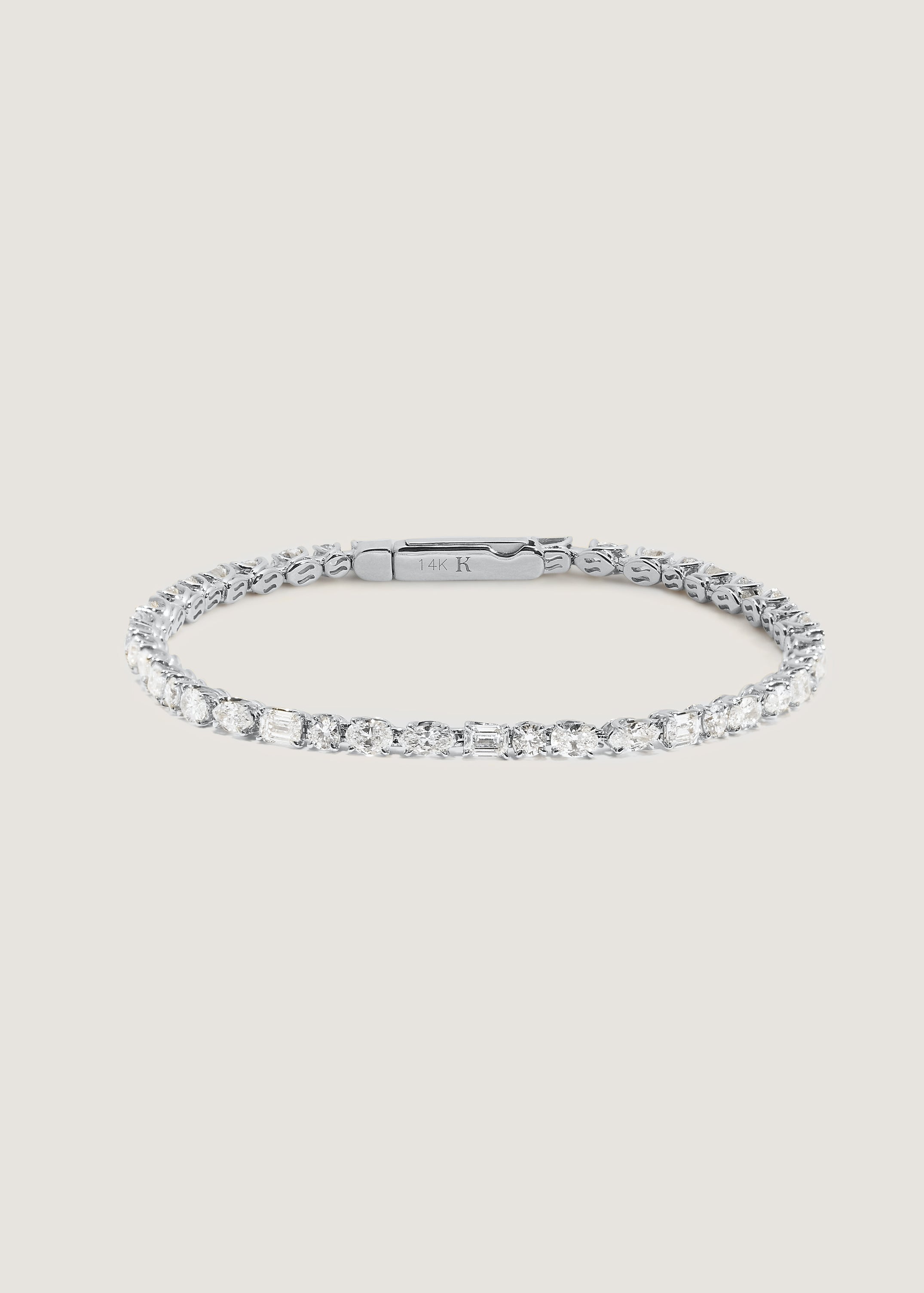 Esme Fancy Shape Tennis Bracelet 4ctw White Gold