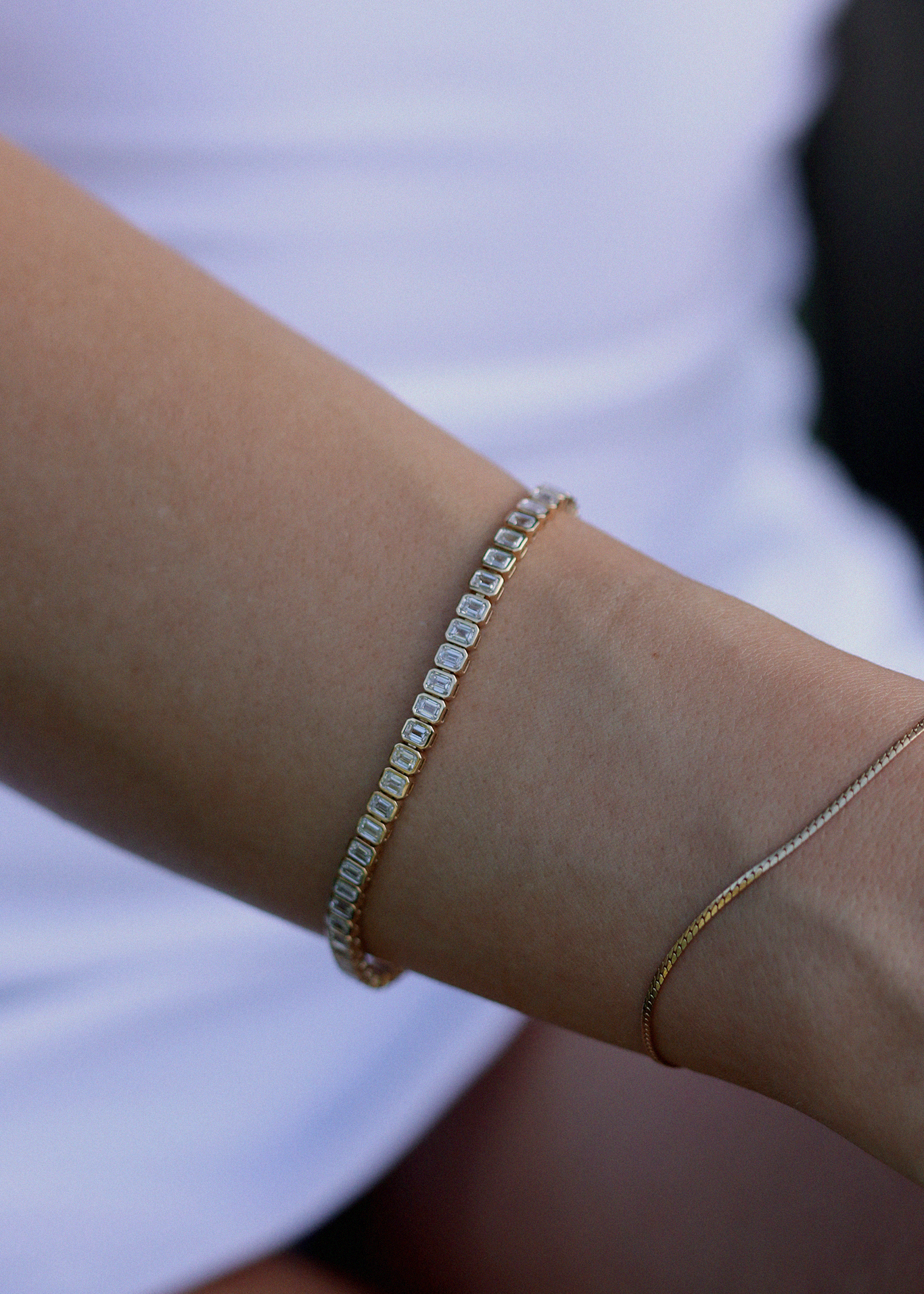venus diamond bezel tennis bracelet
