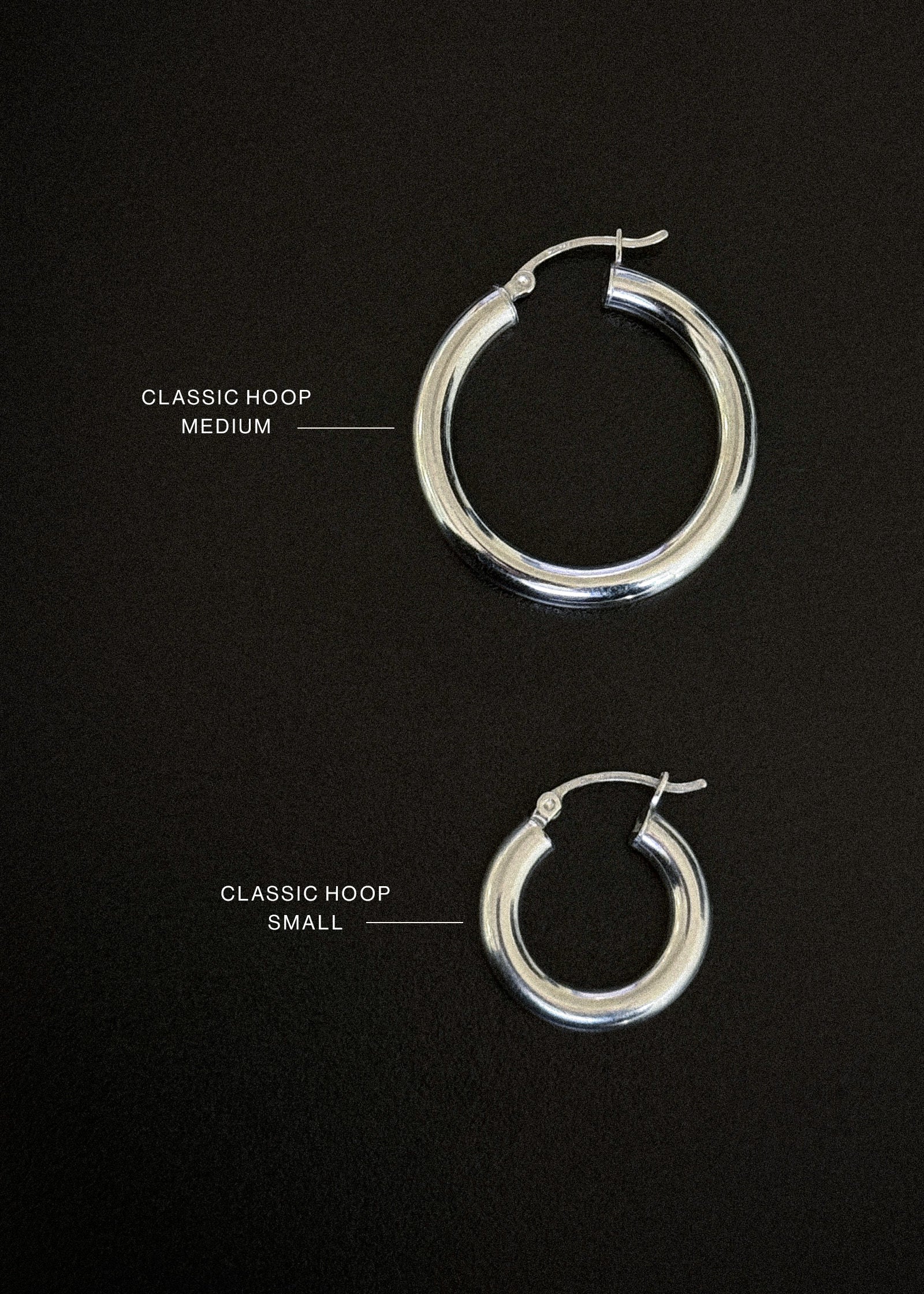 Classic Hoop Earrings Medium Silver | Kinn Studio