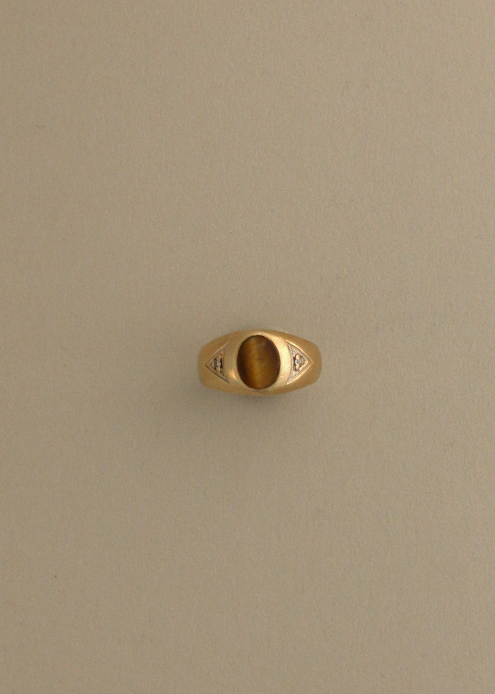 Vintage Tigers Eye 10k Signet Ring
