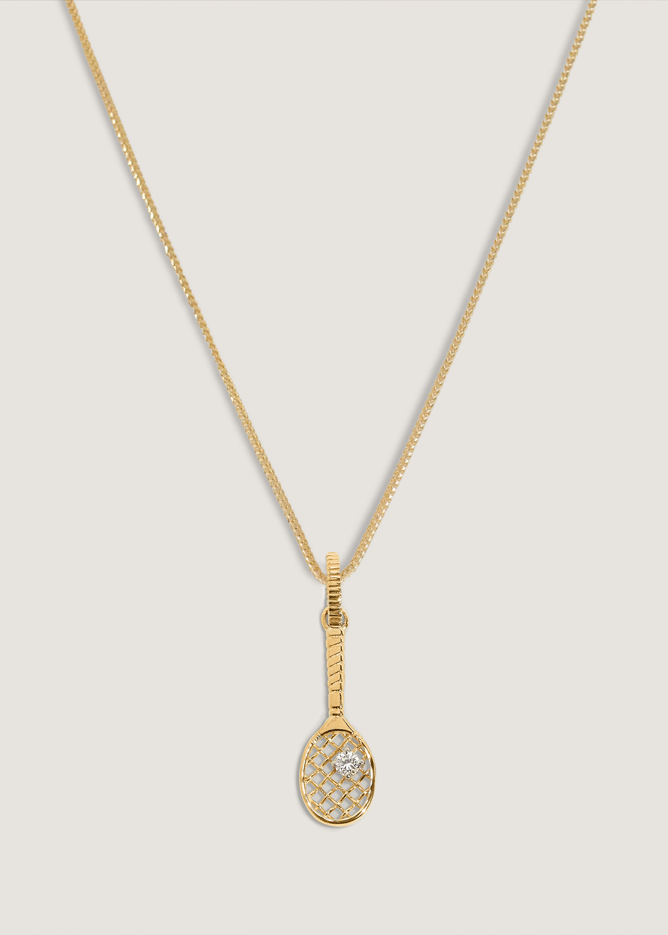 Wimbledon Racquet Pendant Diamond Necklace