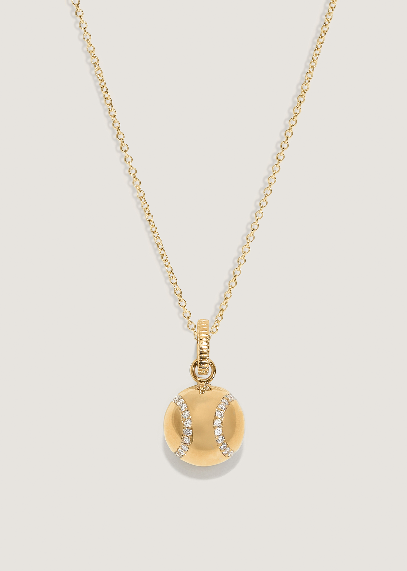 Wimbledon Tennis Ball Pendant Diamond Necklace
